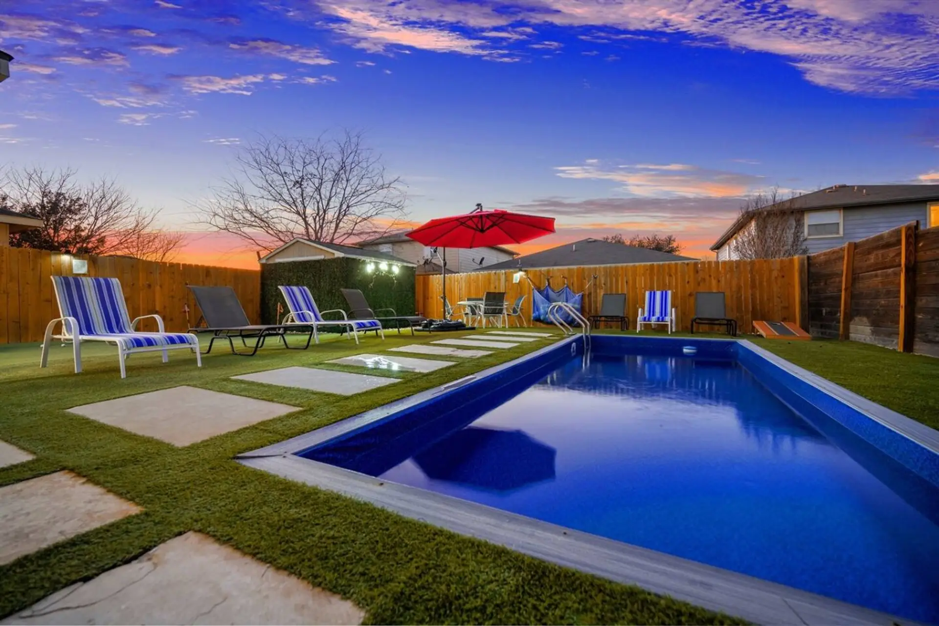 Layout in the sun in one of our many chaise loungers