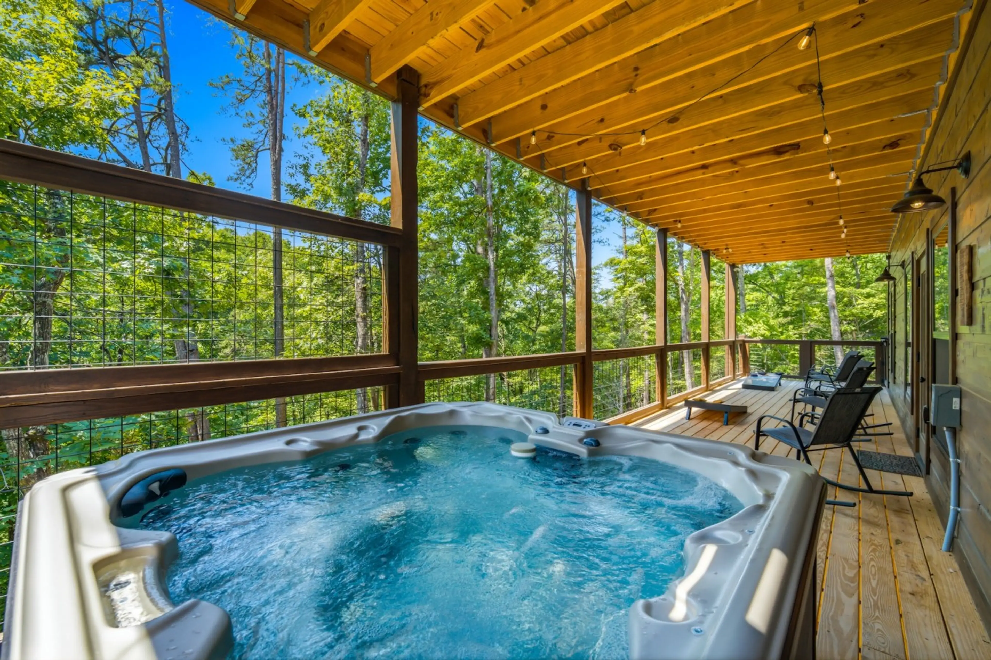 Hot tub on balcony
