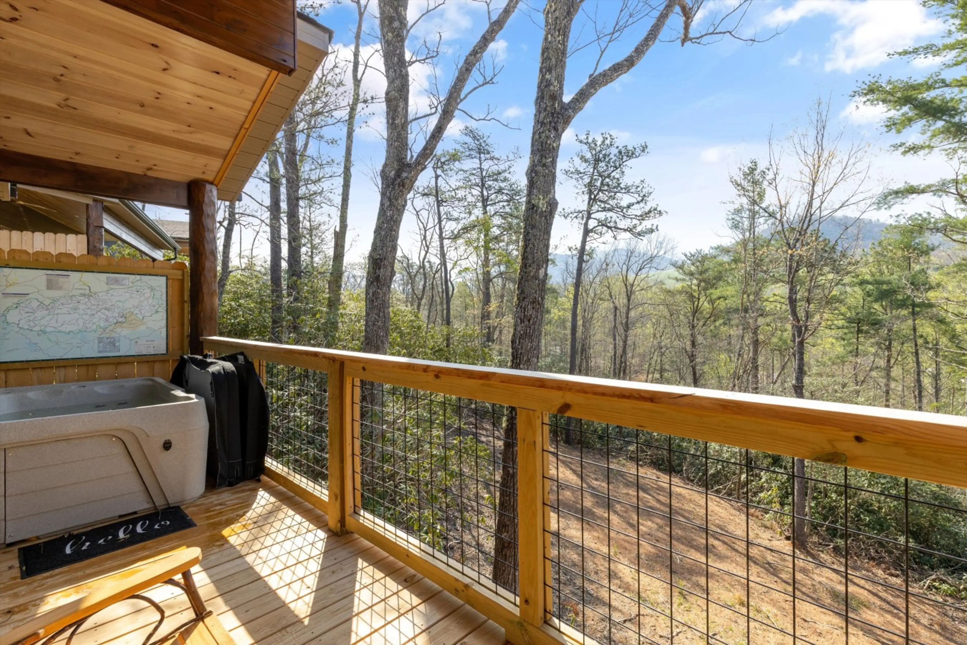 Hot tub on private patio