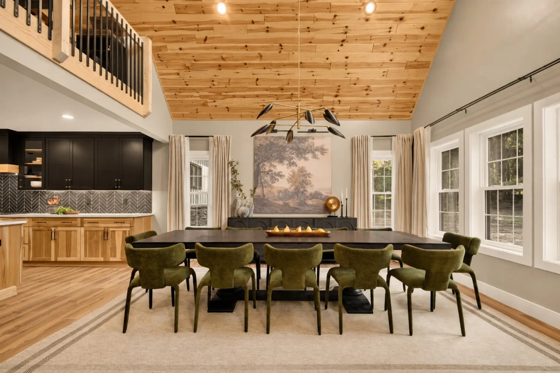 Gather beneath soaring wood ceilings for lingering dinners, shared stories, and unhurried moments around the table.