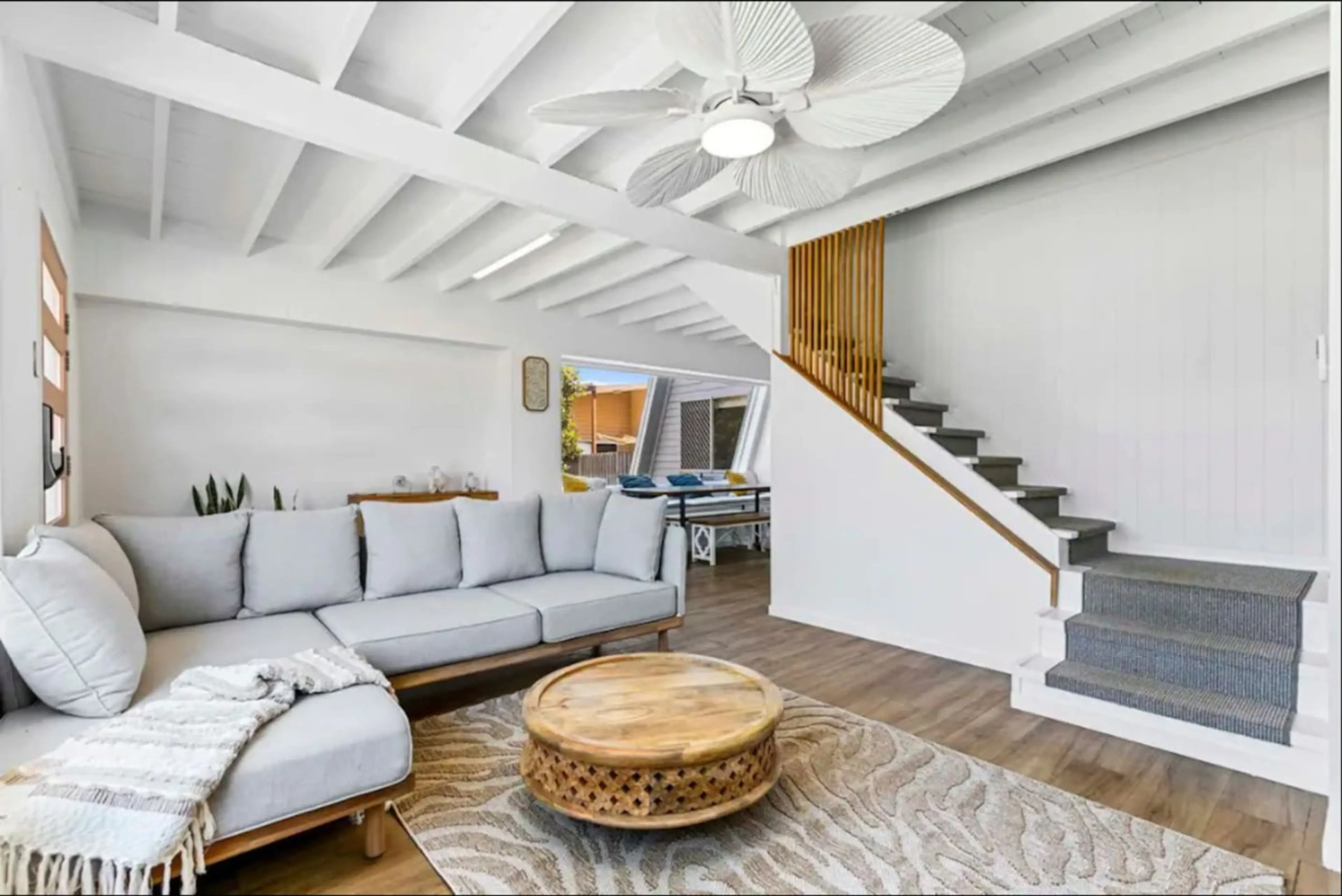 Bright and airy living room with a coastal vibe.