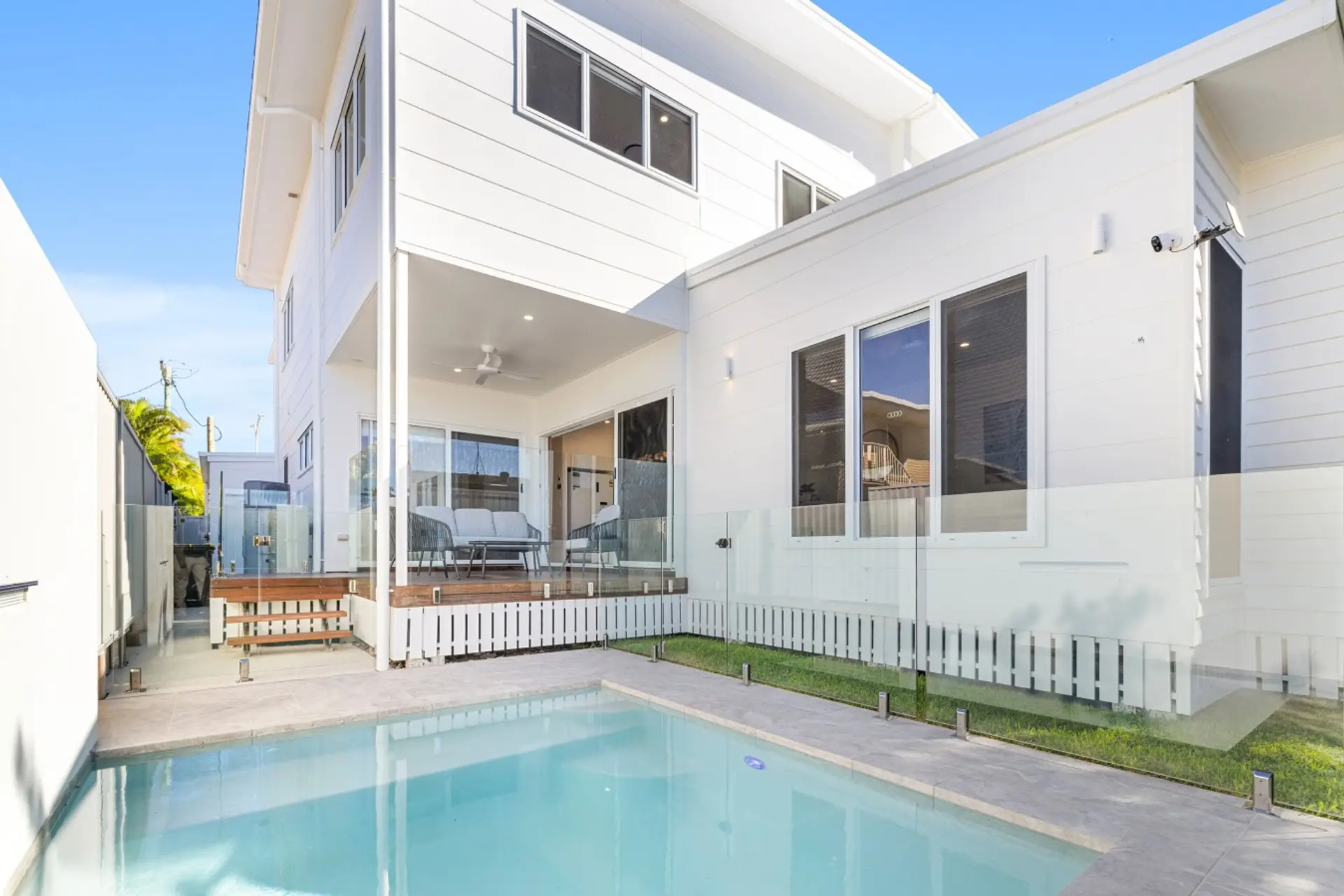 Dive in and don't come out — the private pool sits right off the covered deck, with the living area just steps behind the sliding doors.Dive in and don't come out — the private pool sits right off the covered deck, with the living area just steps behind t