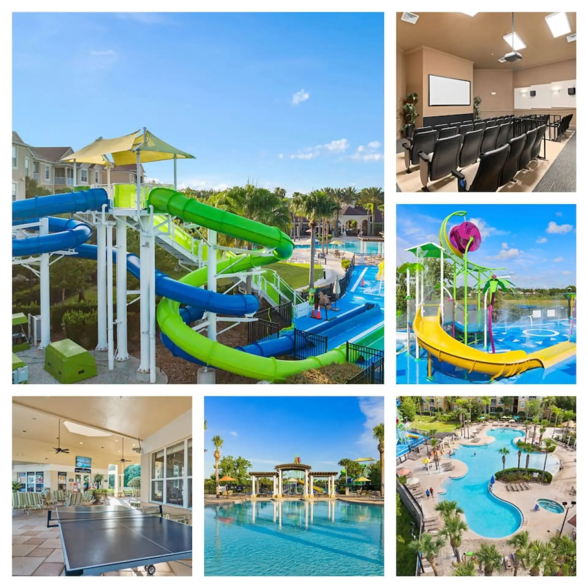 Enjoy the resort amenities Water Slides, Splash Pad, Lagoon Pool & More!