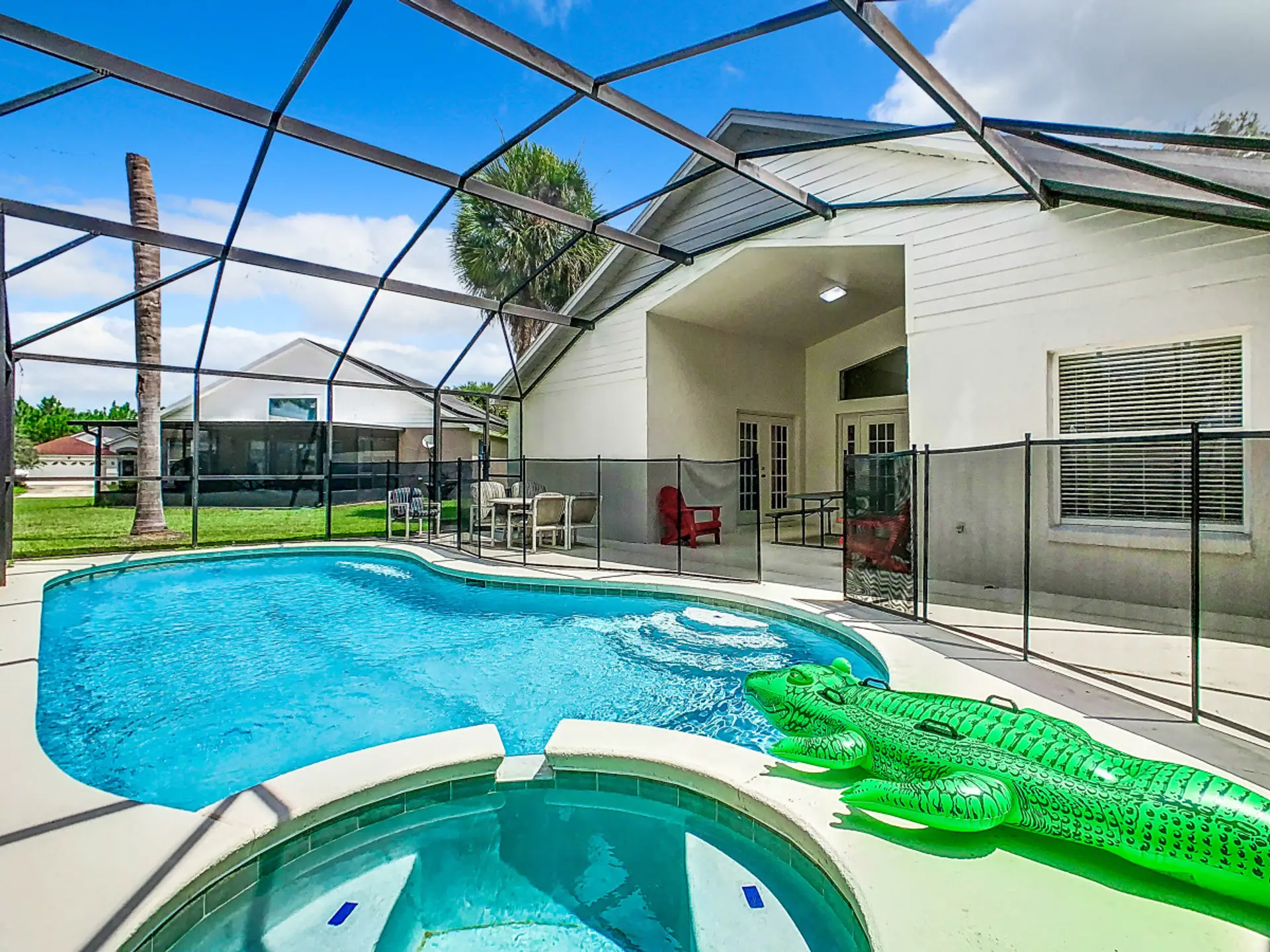 Dive into our fenced Private Swimming Pool