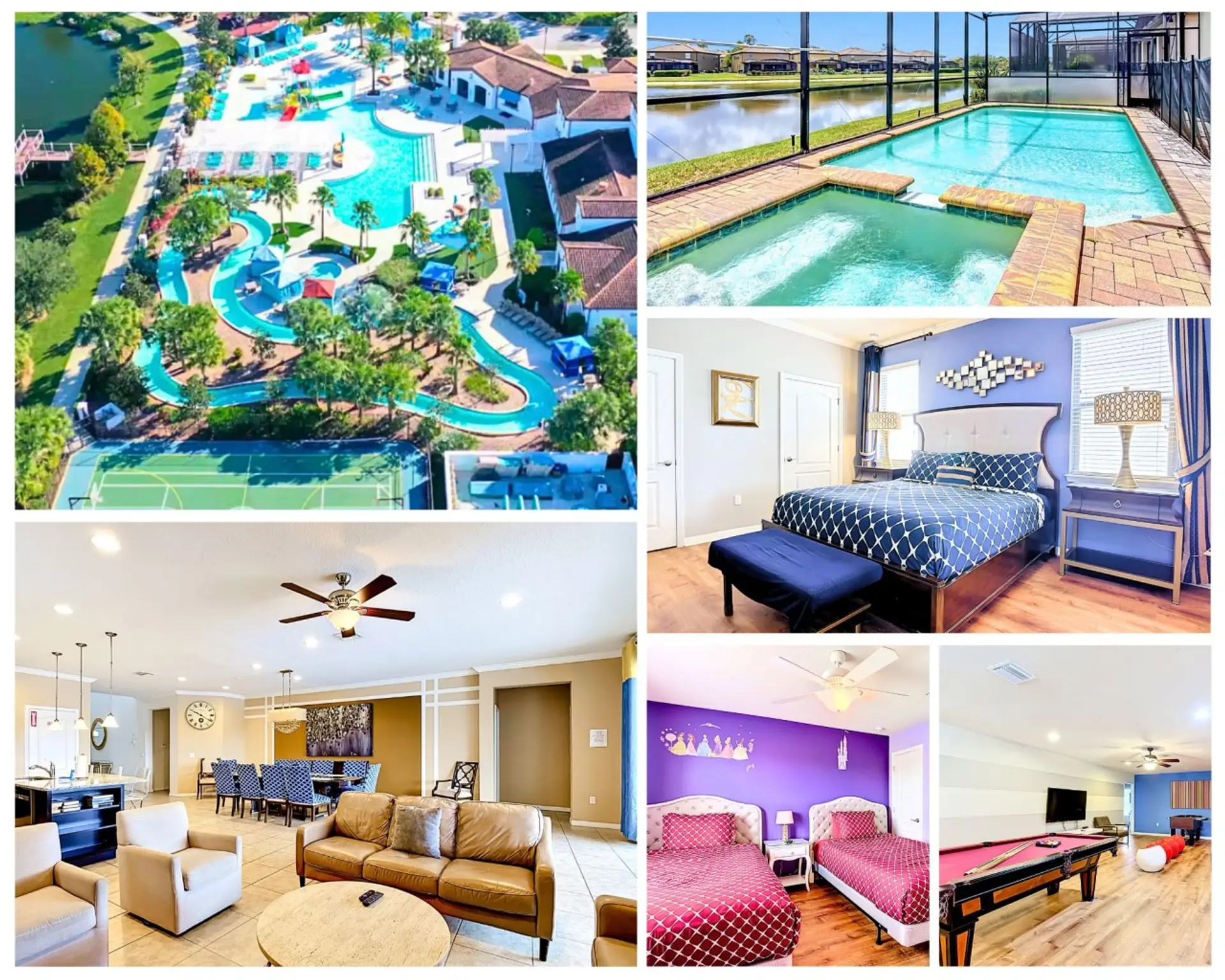 The ultimate vacation package! Enjoy world-class resort amenities including a lazy river and sports courts, paired with beautifully designed, spacious interiors for your stay.