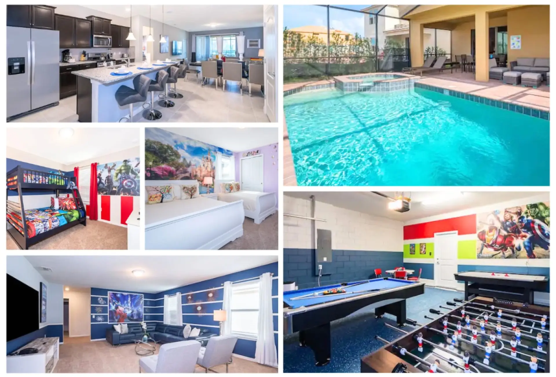 Welcome to your fun-filled vacation getaway! Enjoy the game room, themed bedrooms, and resort-style amenities.
