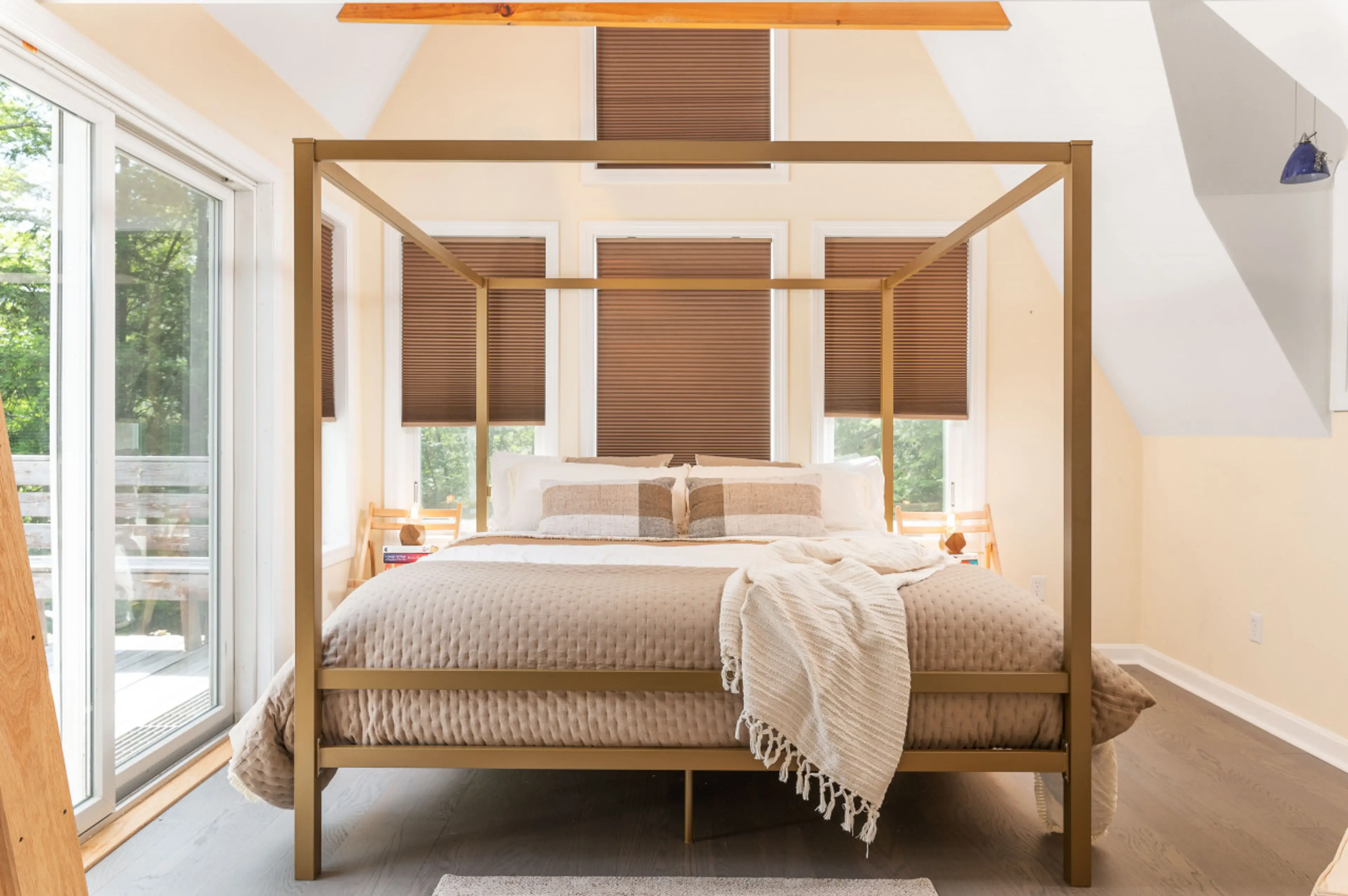Enjoy a peaceful night's sleep in our stylish and comfortable king bed