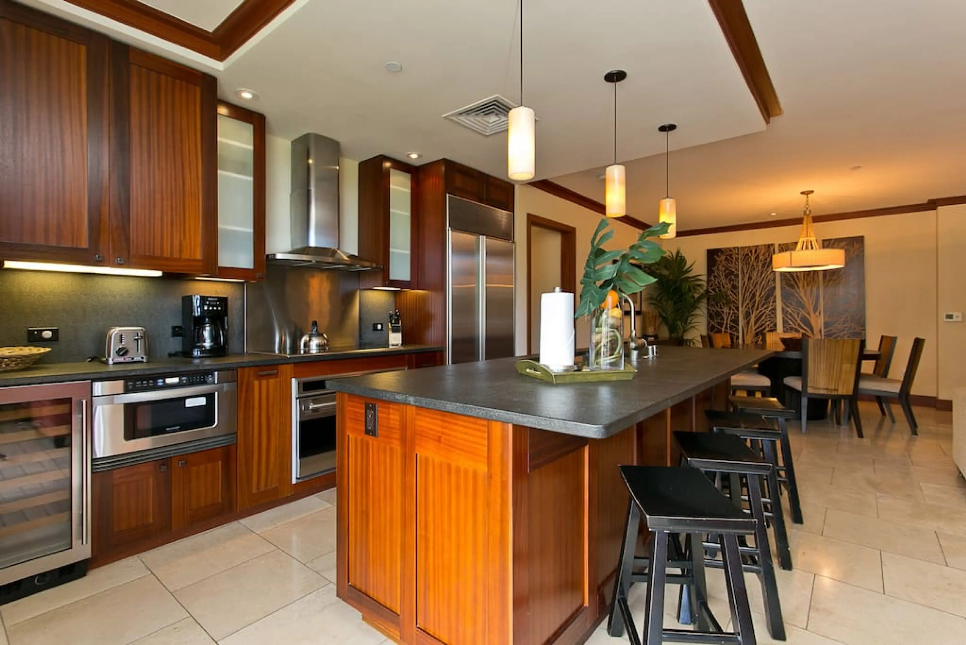 Private kitchen designed by Chef Roy Yamaguchi