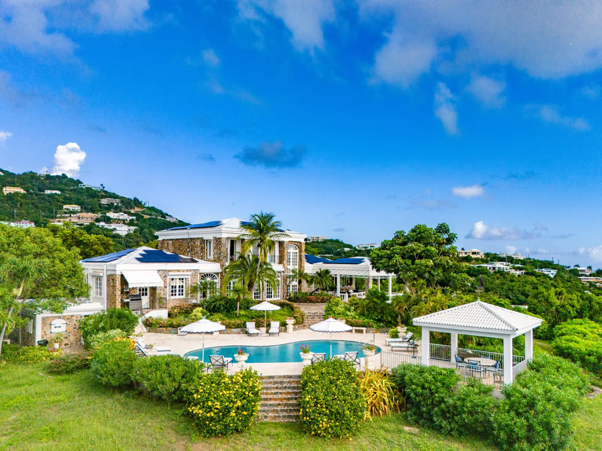 Aerial view of the west side of this expansive estate!