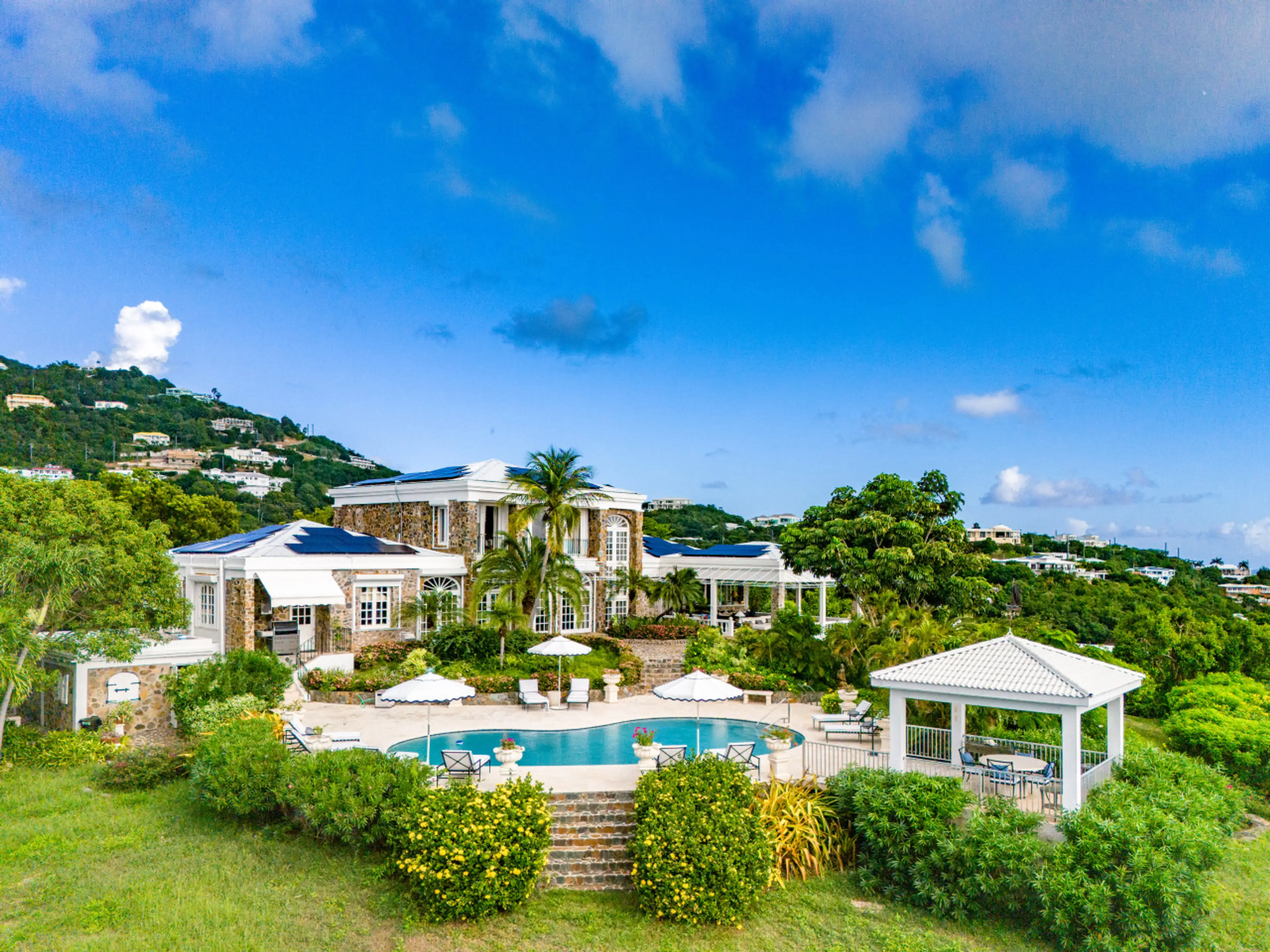Aerial view of the west side of this expansive estate!