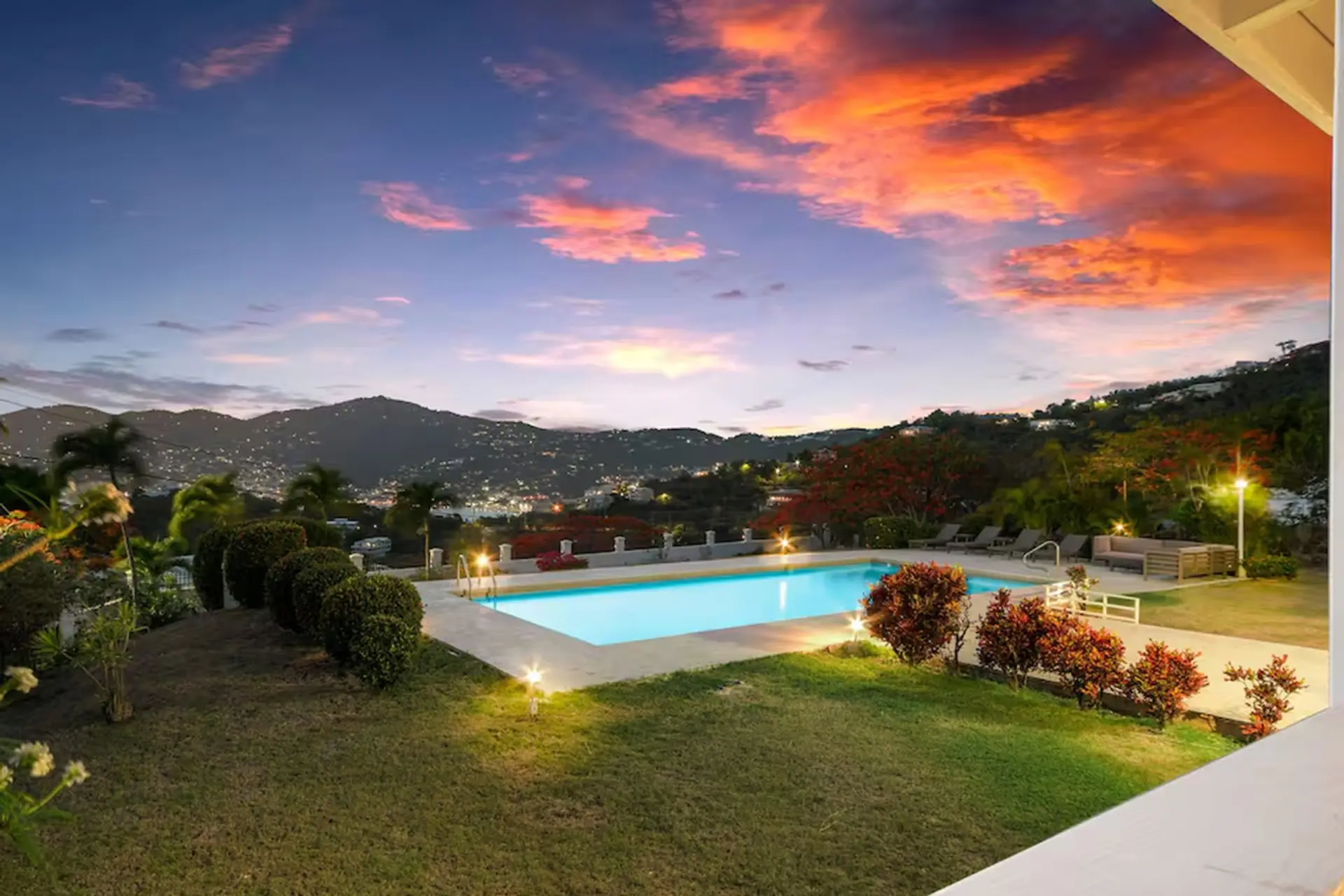 Pool at sunset