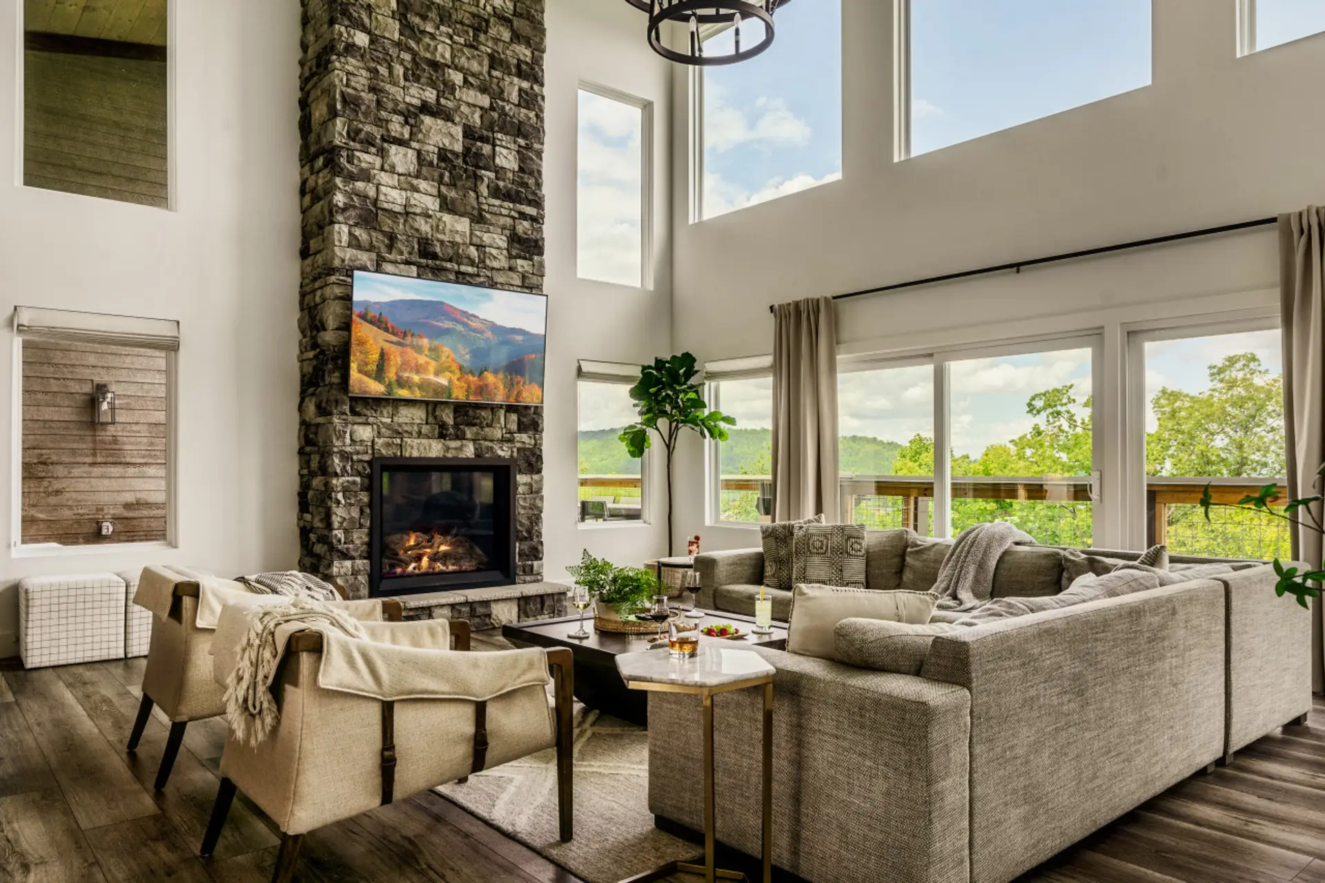 The most stunning living area with incredible views from the windows!