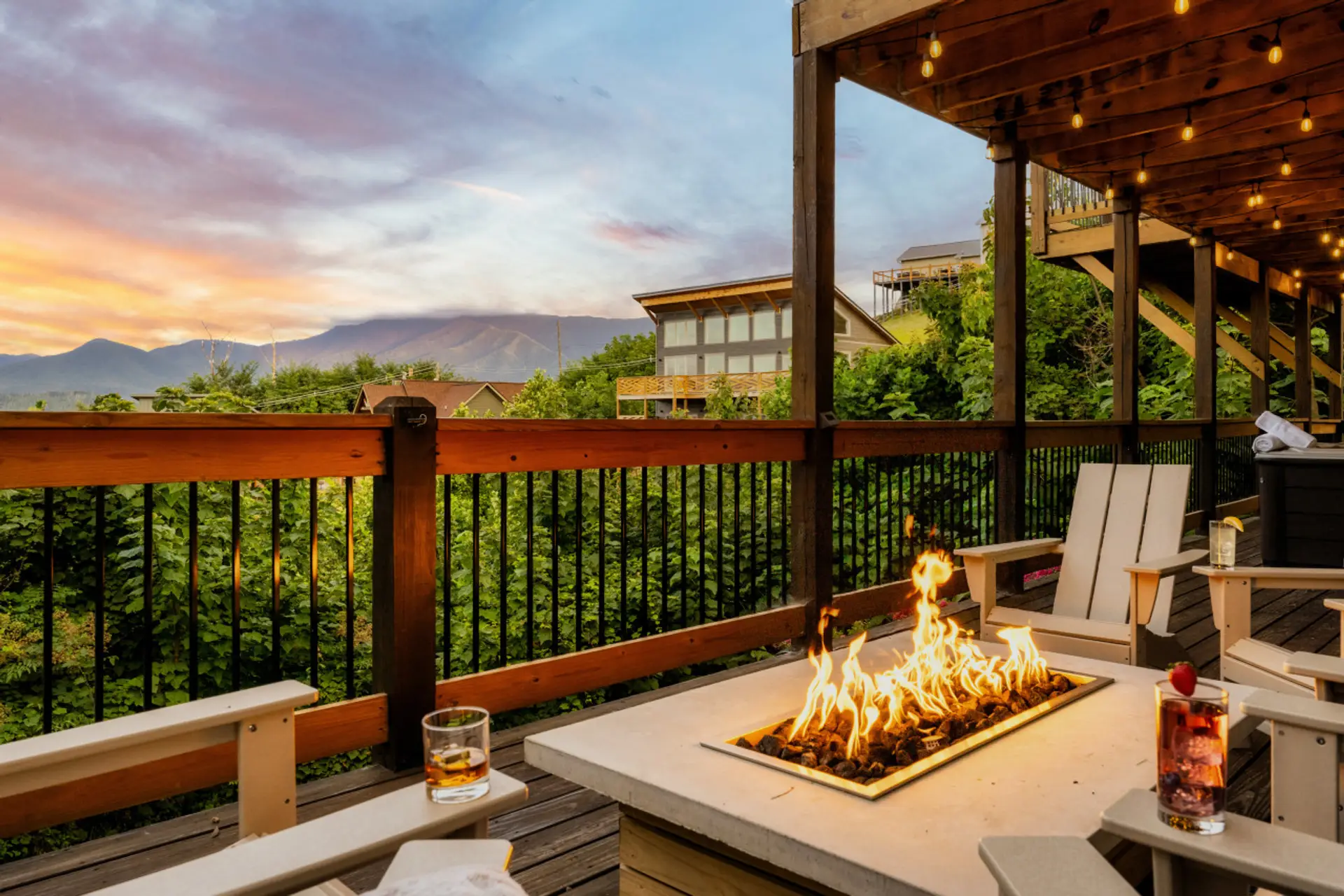 Gas fire pit - no need for firewood!