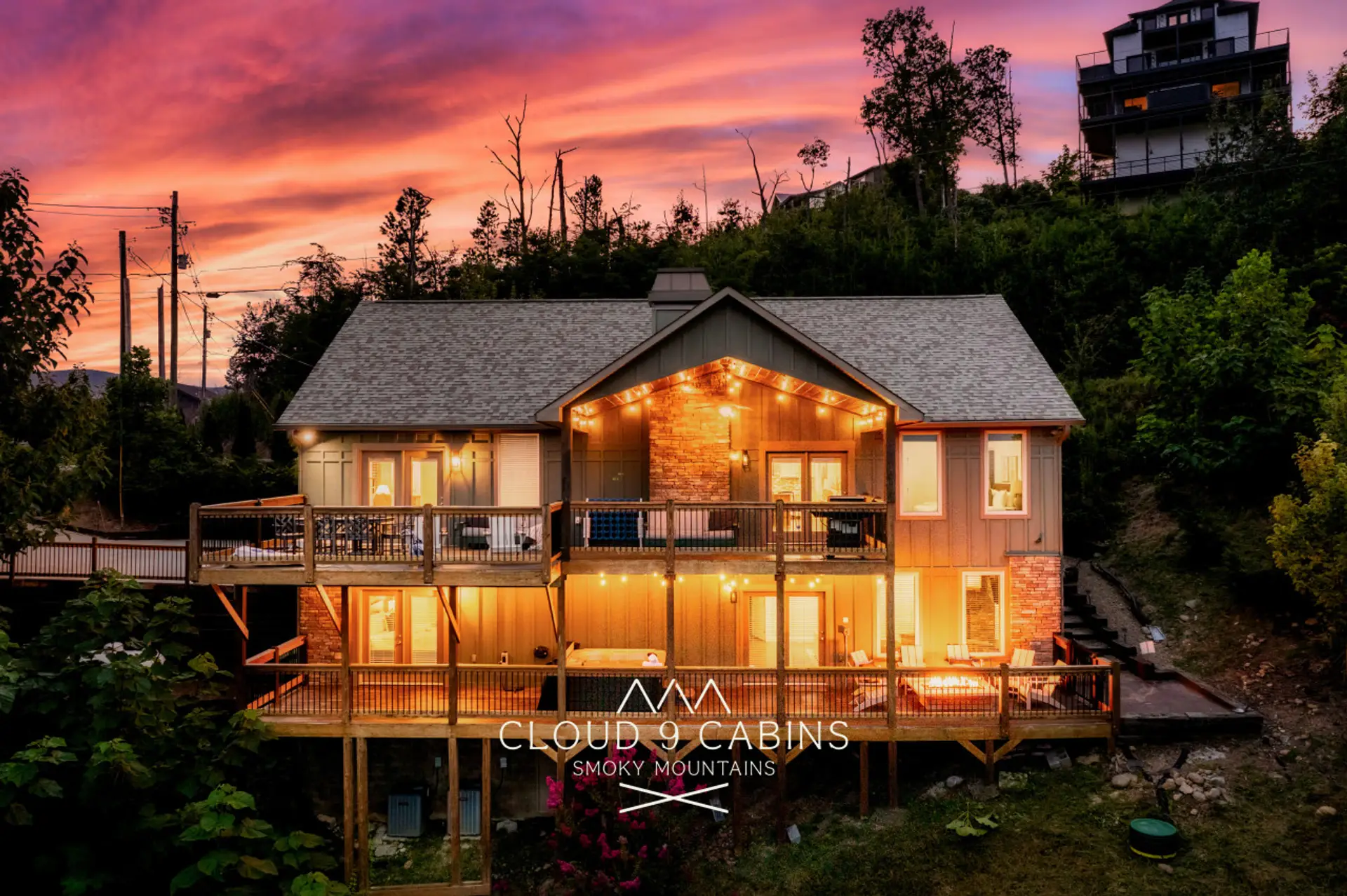 Incredible deck space with hot tub, fire pit, outdoor dining and outdoor games!