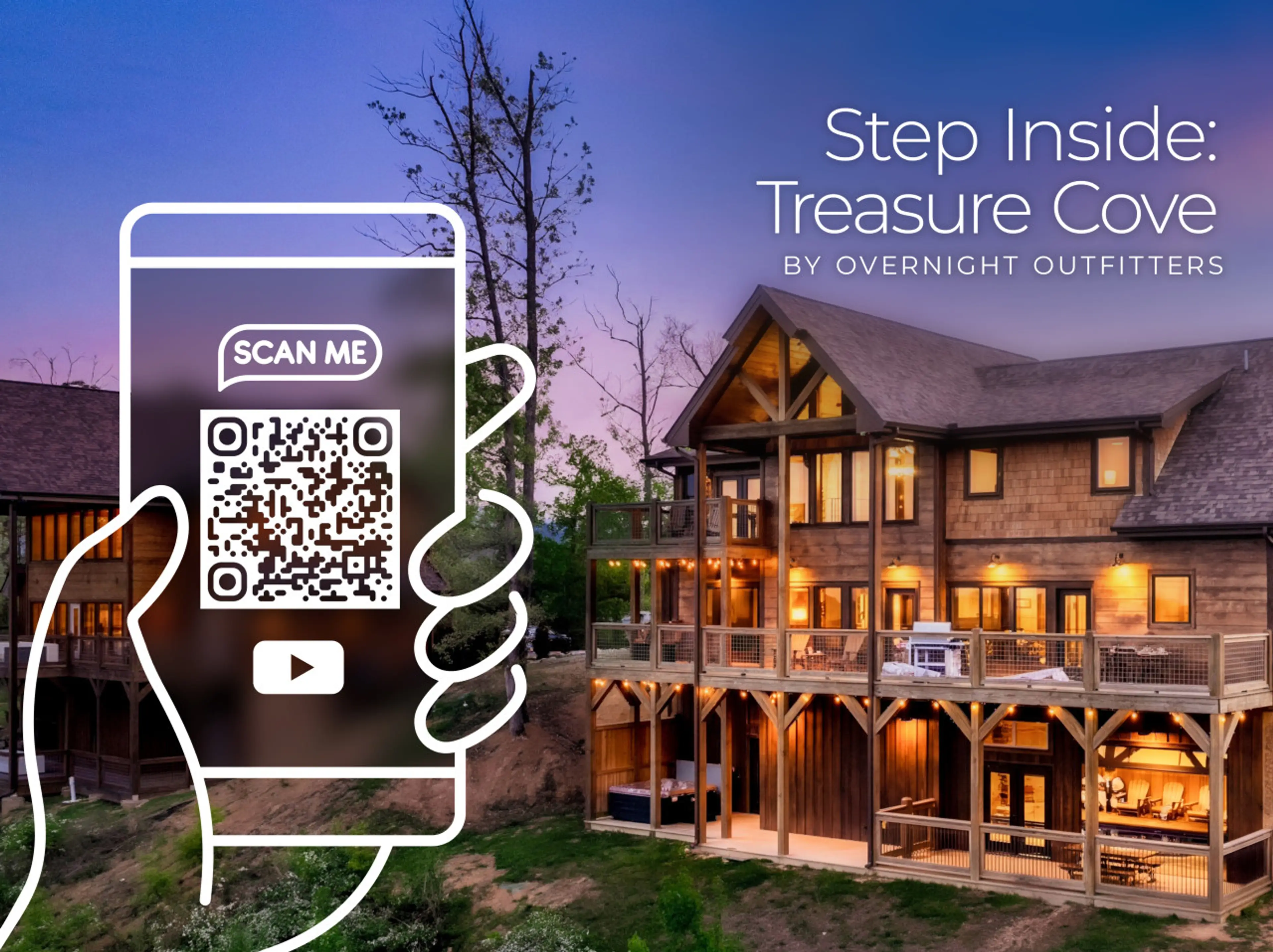 Scan the QR code or hold the QR code down for a tour of Treasure Cove!