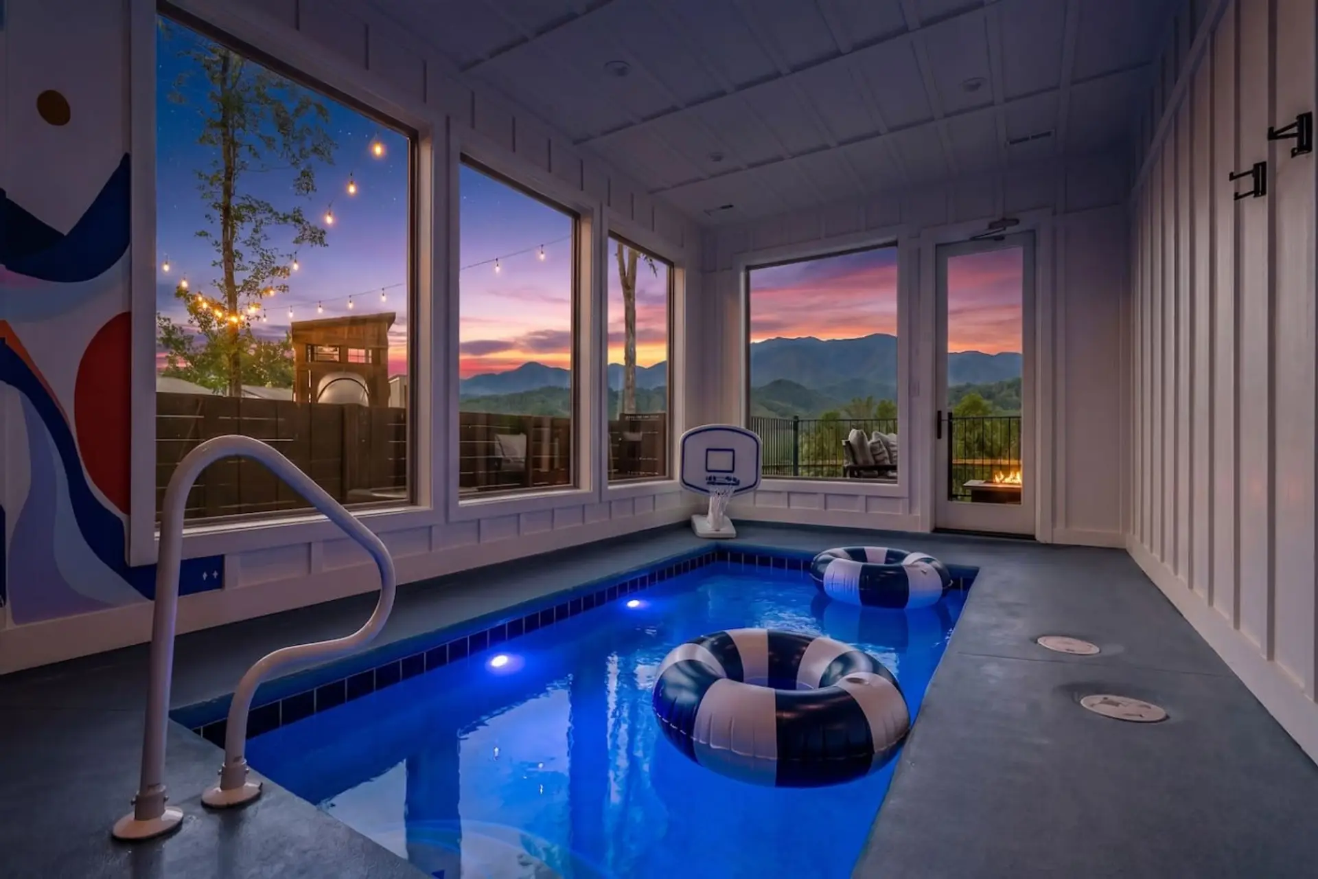 Swim with a view in the heated indoor pool!