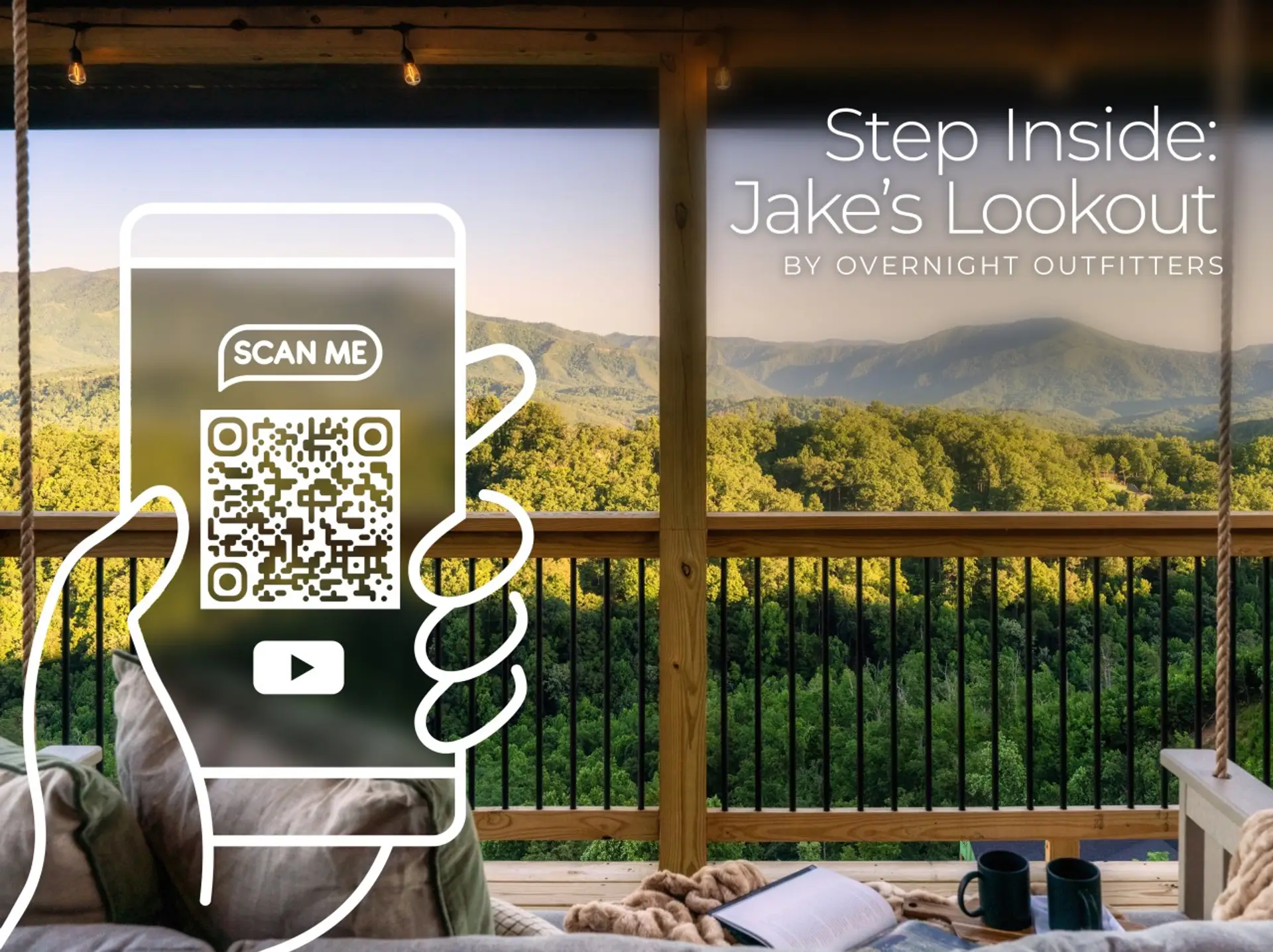 Scan the QR code or hold the QR code down for a tour of Jake's Lookout!