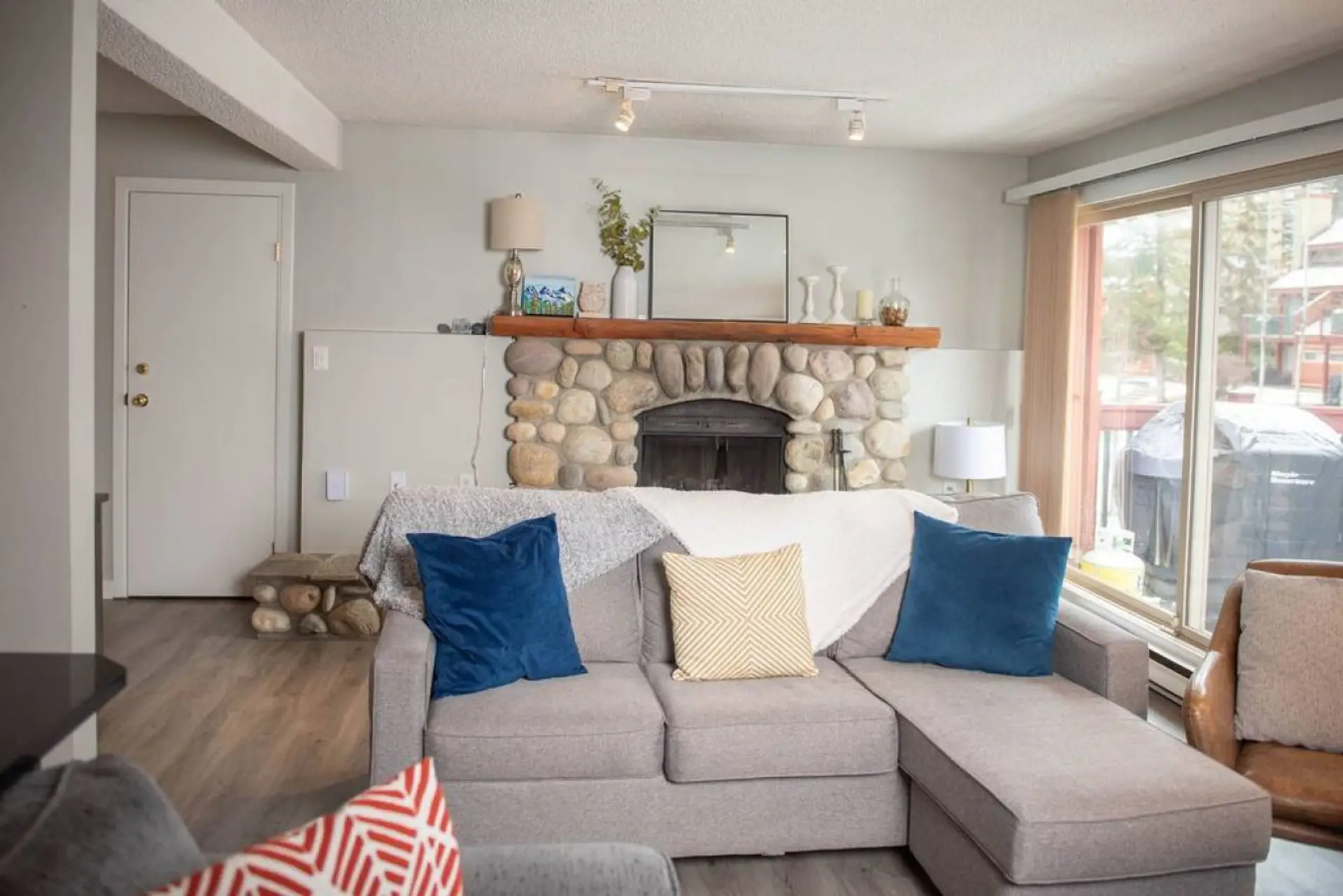 The property features a wood burning fireplace.