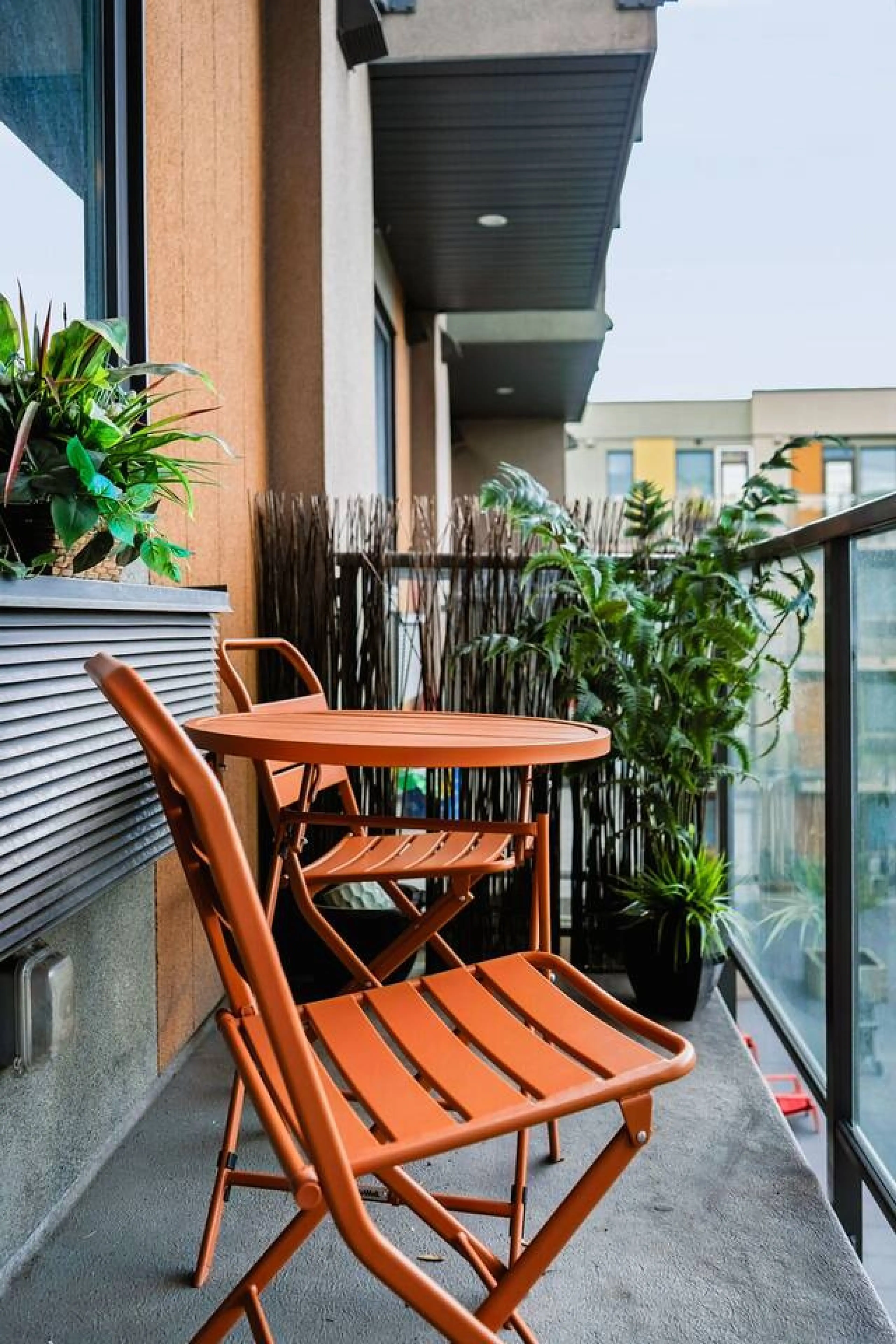 Sip your morning coffee from one of the two balcony chairs