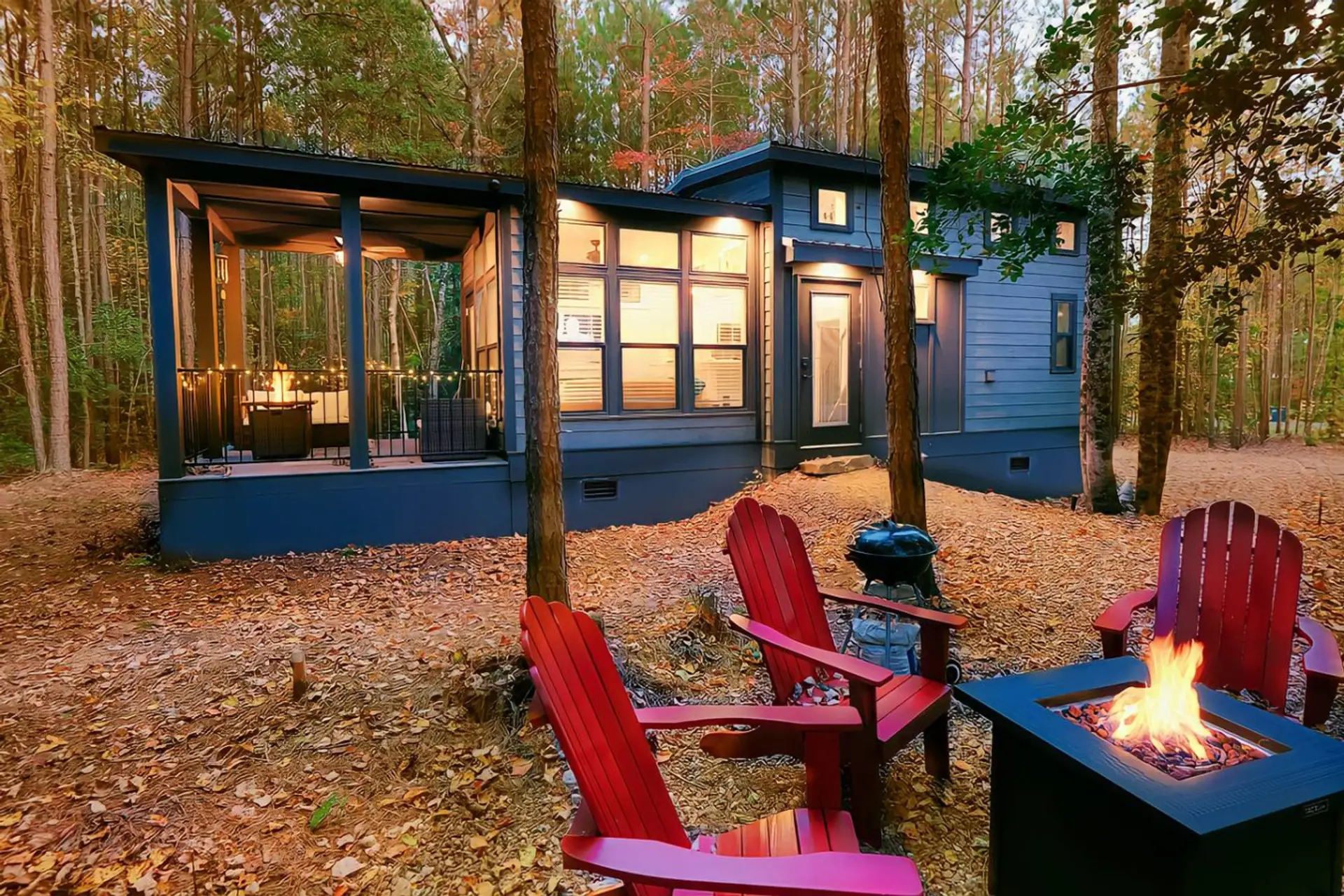 This cozy tiny home, "Delilah," perched atop Lookout Mountain, offers the perfect retreat surrounded by nature.
