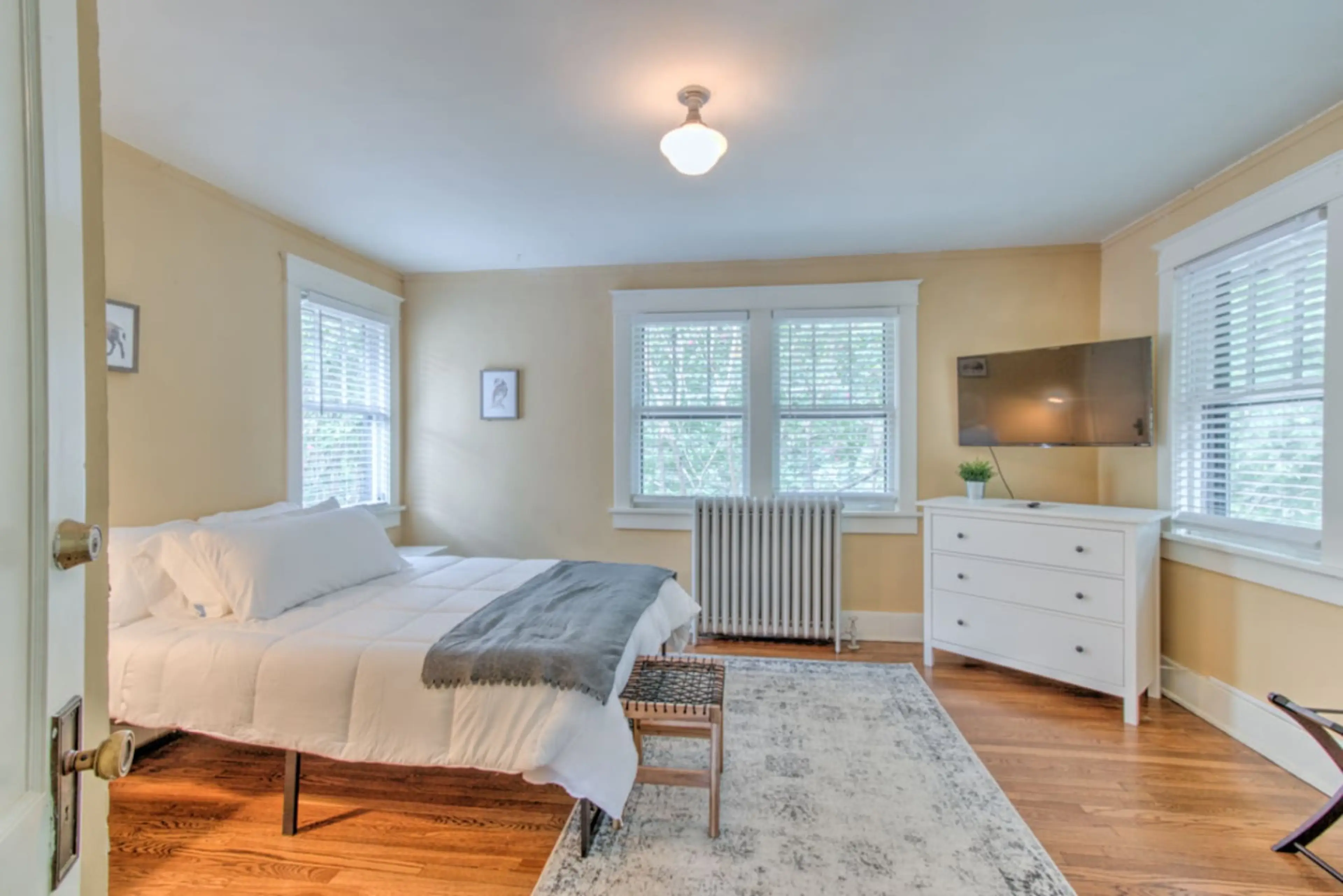 A peaceful retreat to recharge, with a Smart TV ready for cozy nights in.