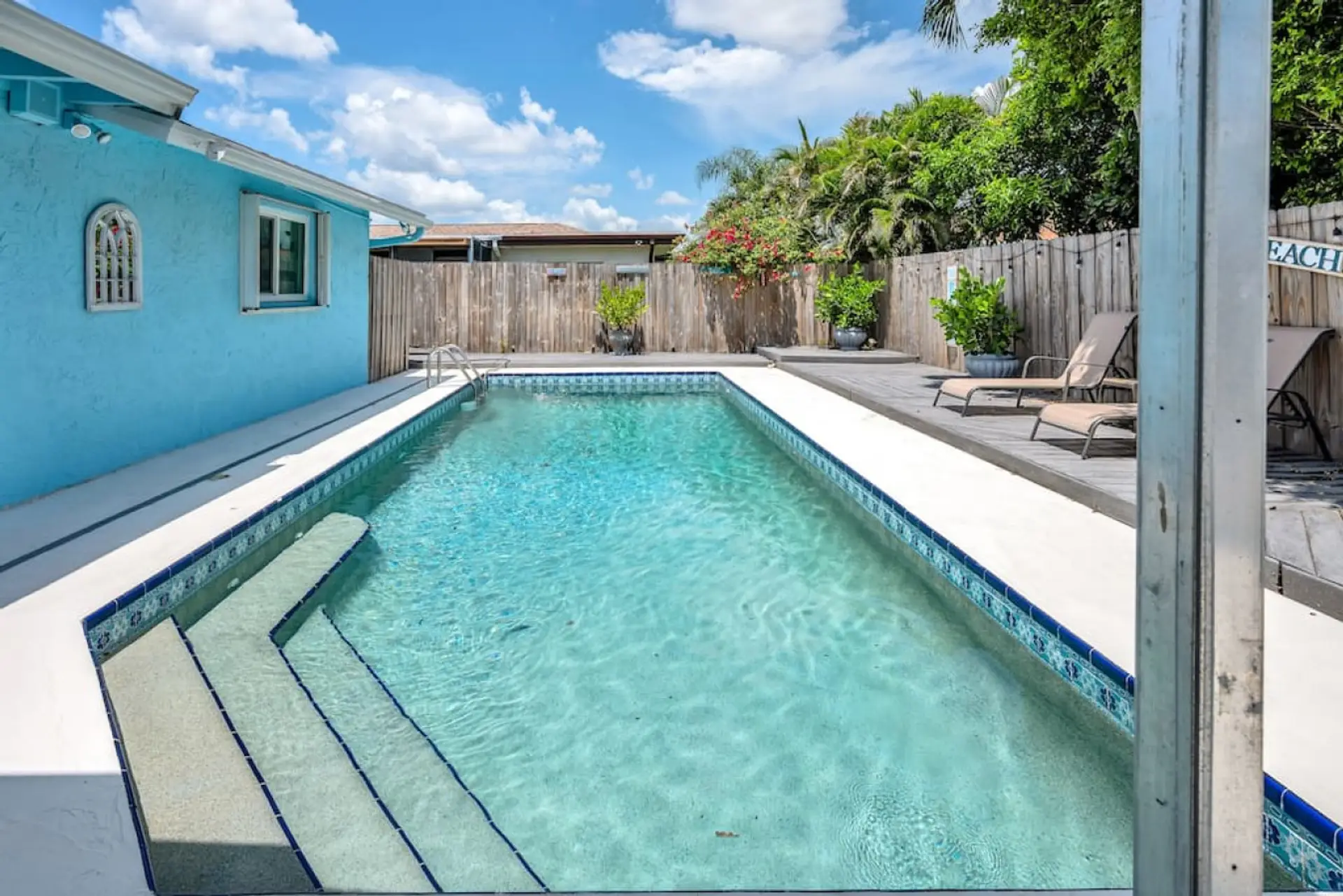 Cool off in the sparkling private pool surrounded by privacy and sunshine.