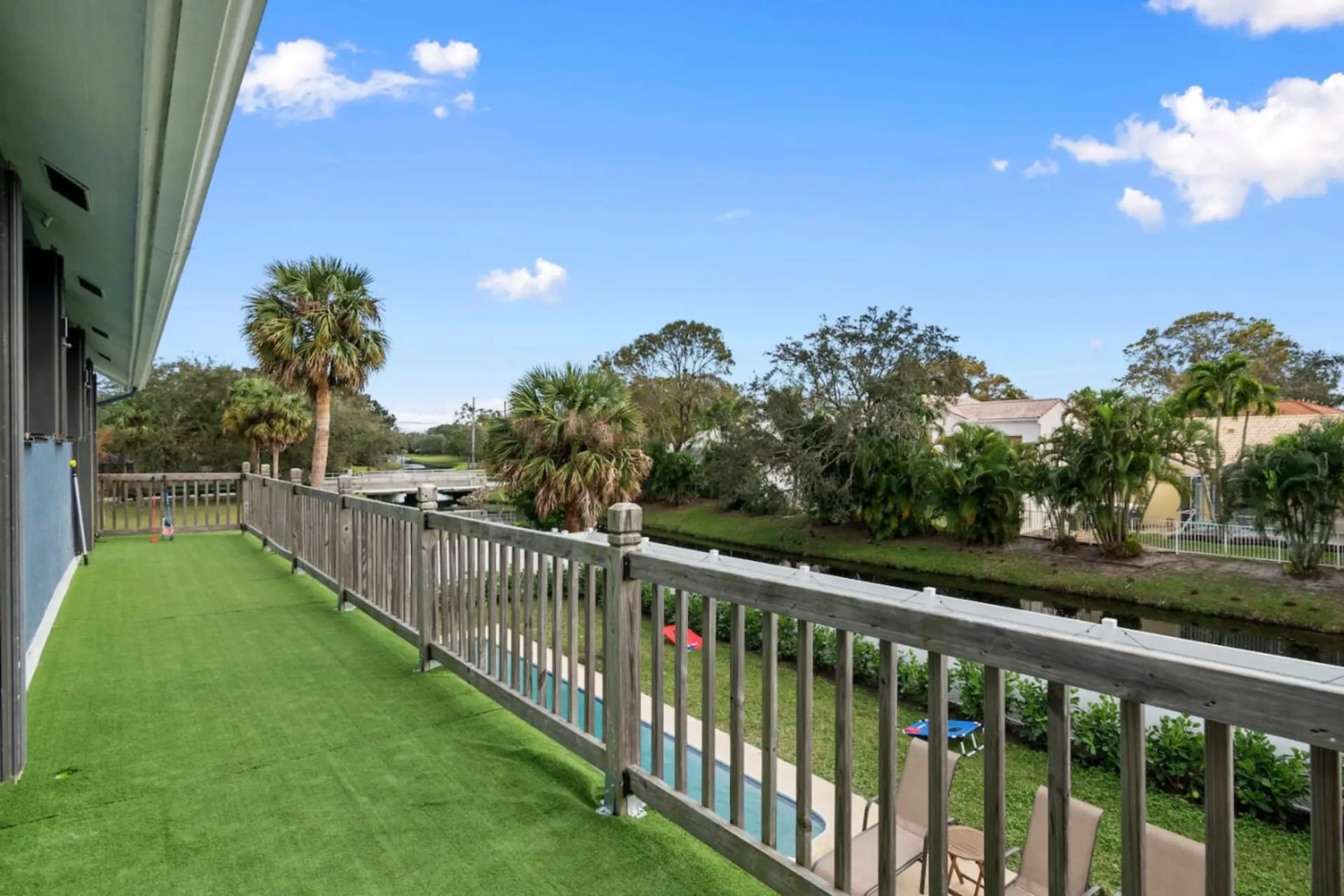 Peaceful canal views from the spacious backyard