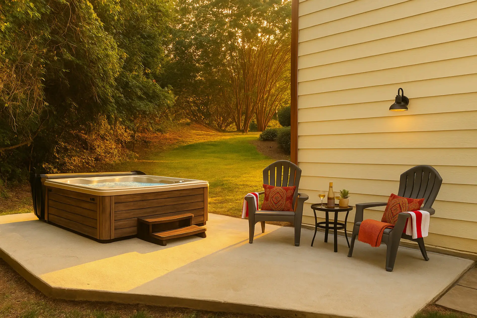 Evening Retreat by the Hot Tub.
