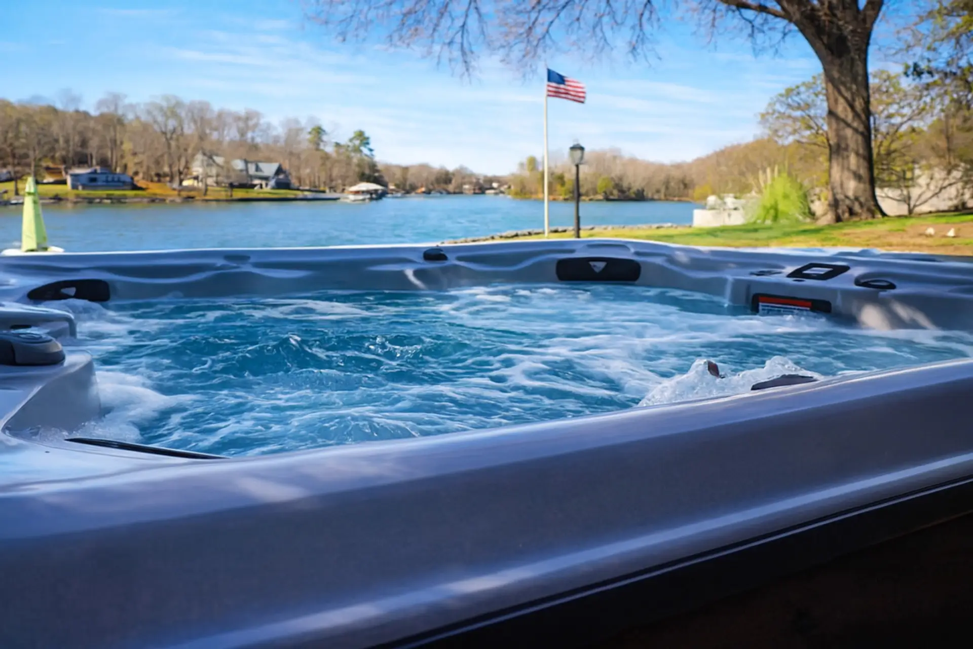 Enjoy Viewes from the Lakeside Hot Tub