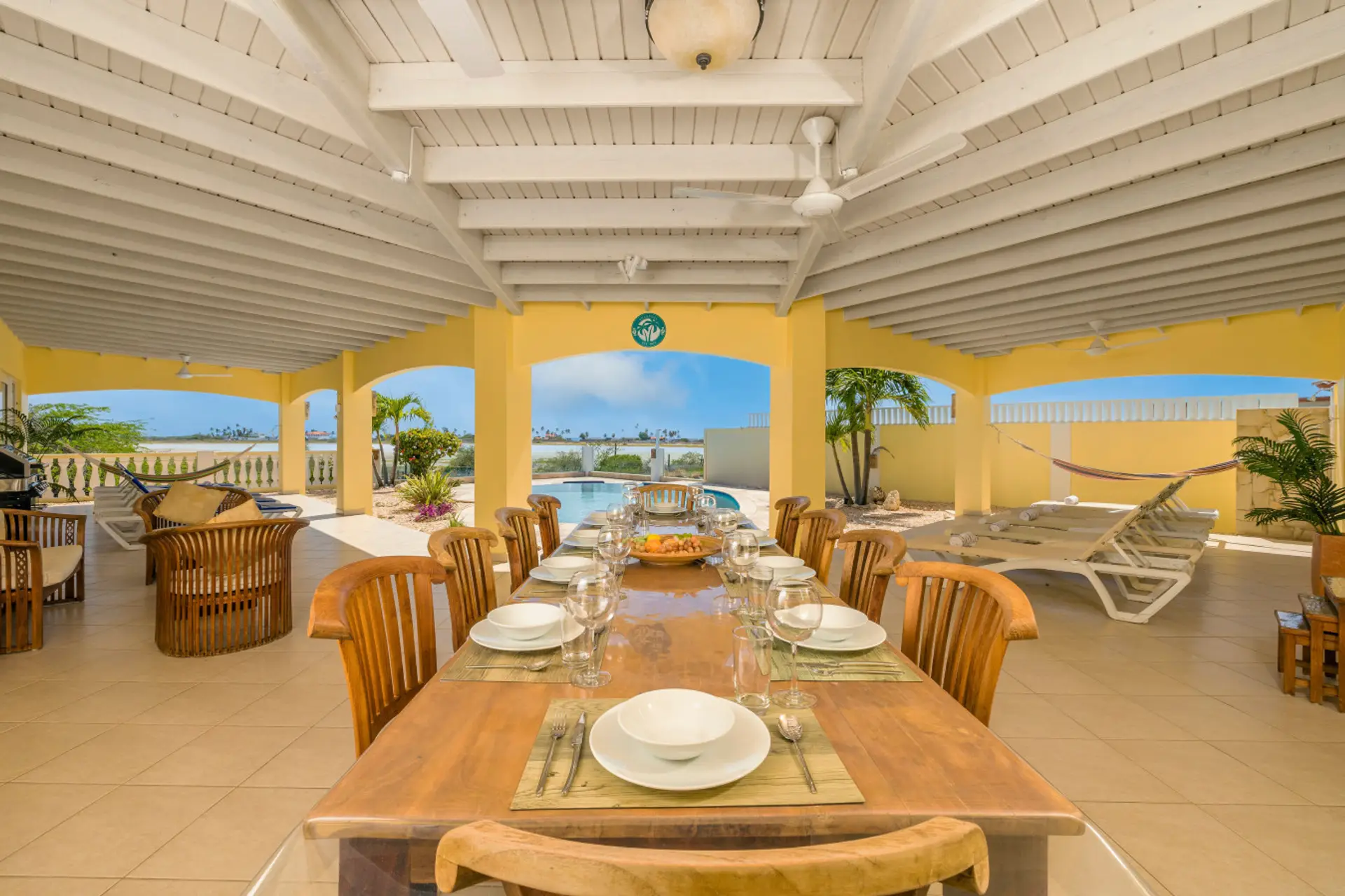 Gather your friends and family for unforgettable meals in this beautiful dining space at Villa Vista! Enjoy great food and stunning views!