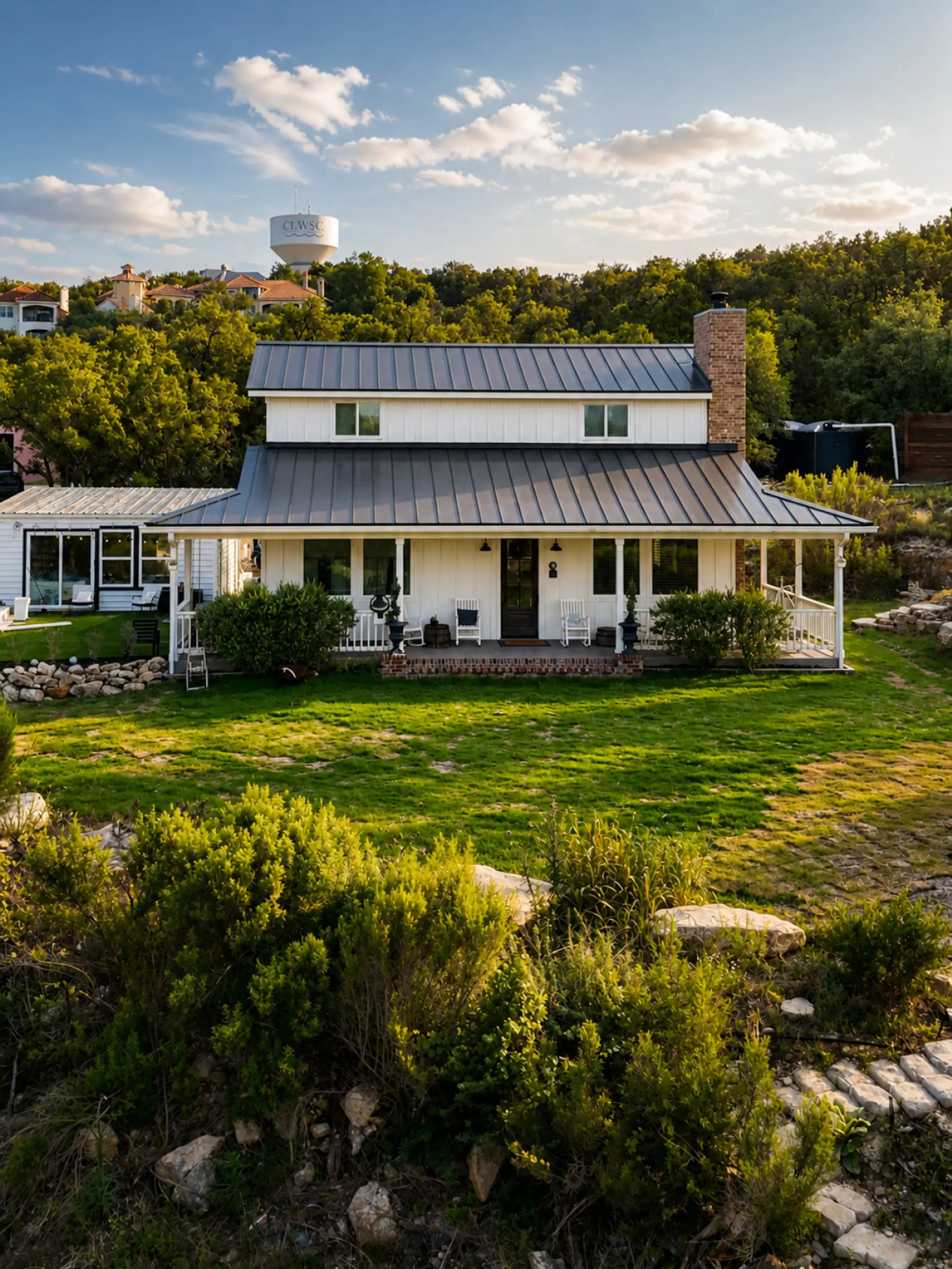 Aerial view of the house