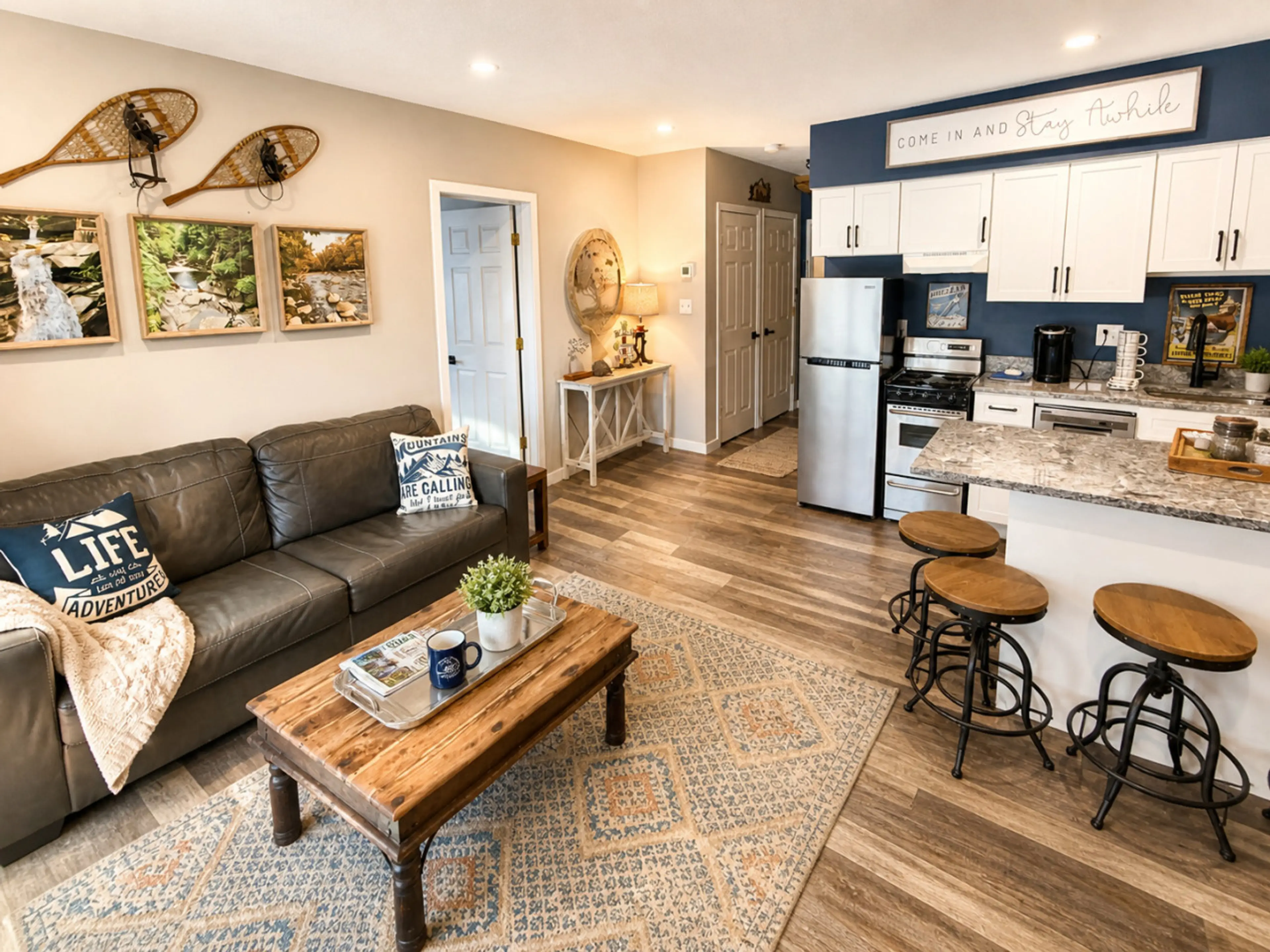 Enjoy our remodeled Studio Apartment with Queen bed and sofa bed.