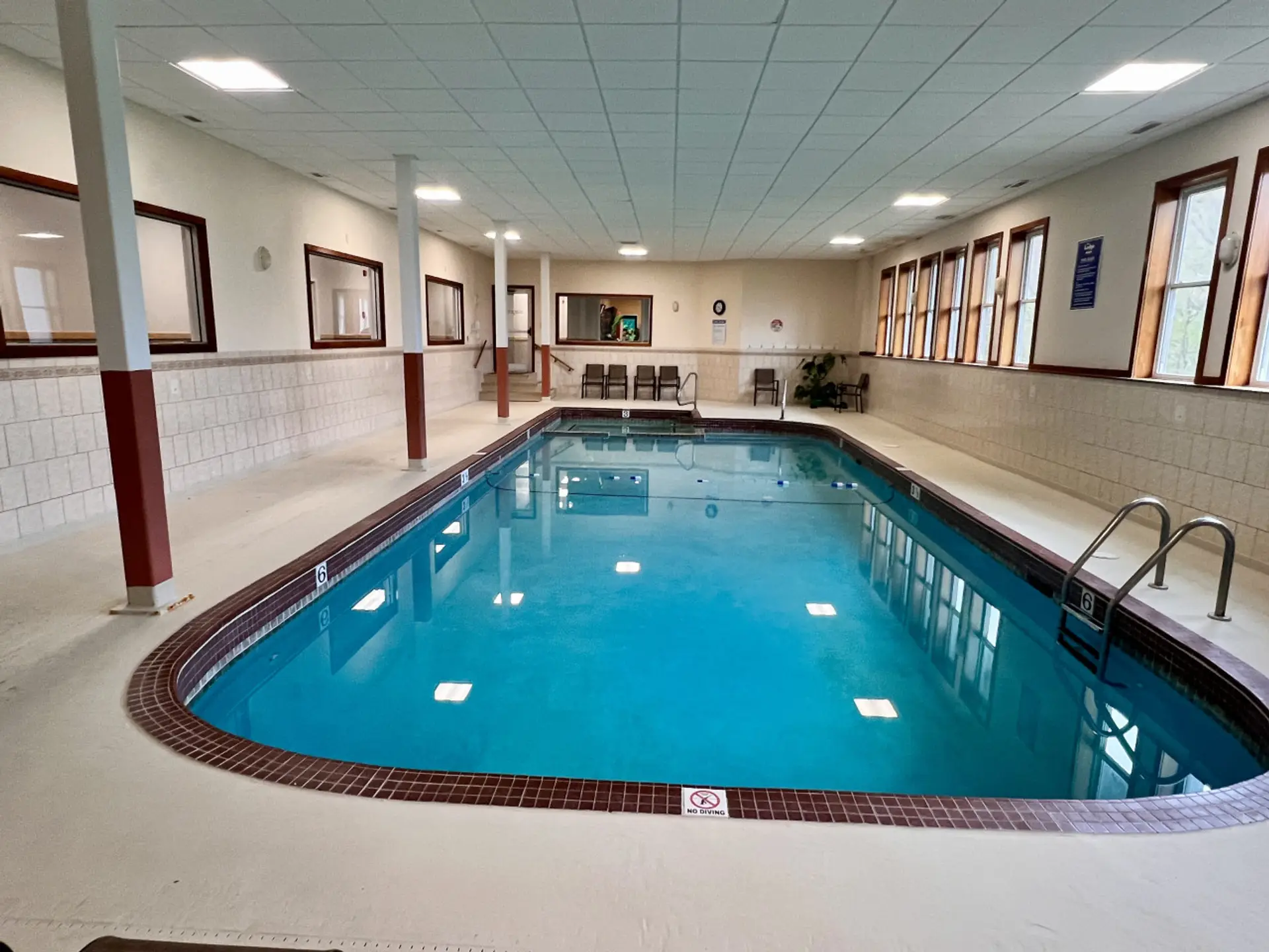 Our year round heated indoor pool and hot tub are awesome after a day of hiking