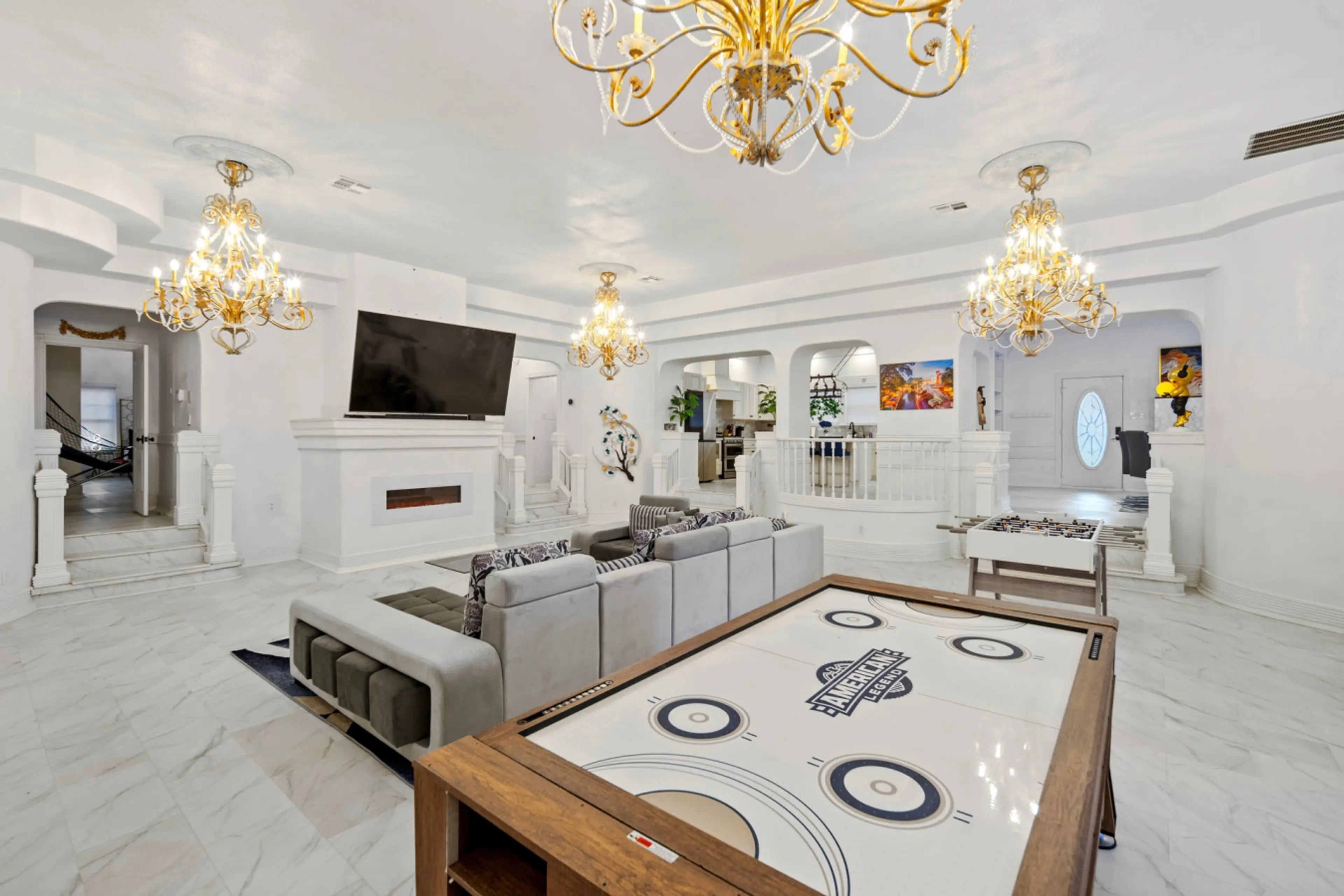 Living Room with Pool / Air Hockey / Ping Pong / Connect 4 Combo