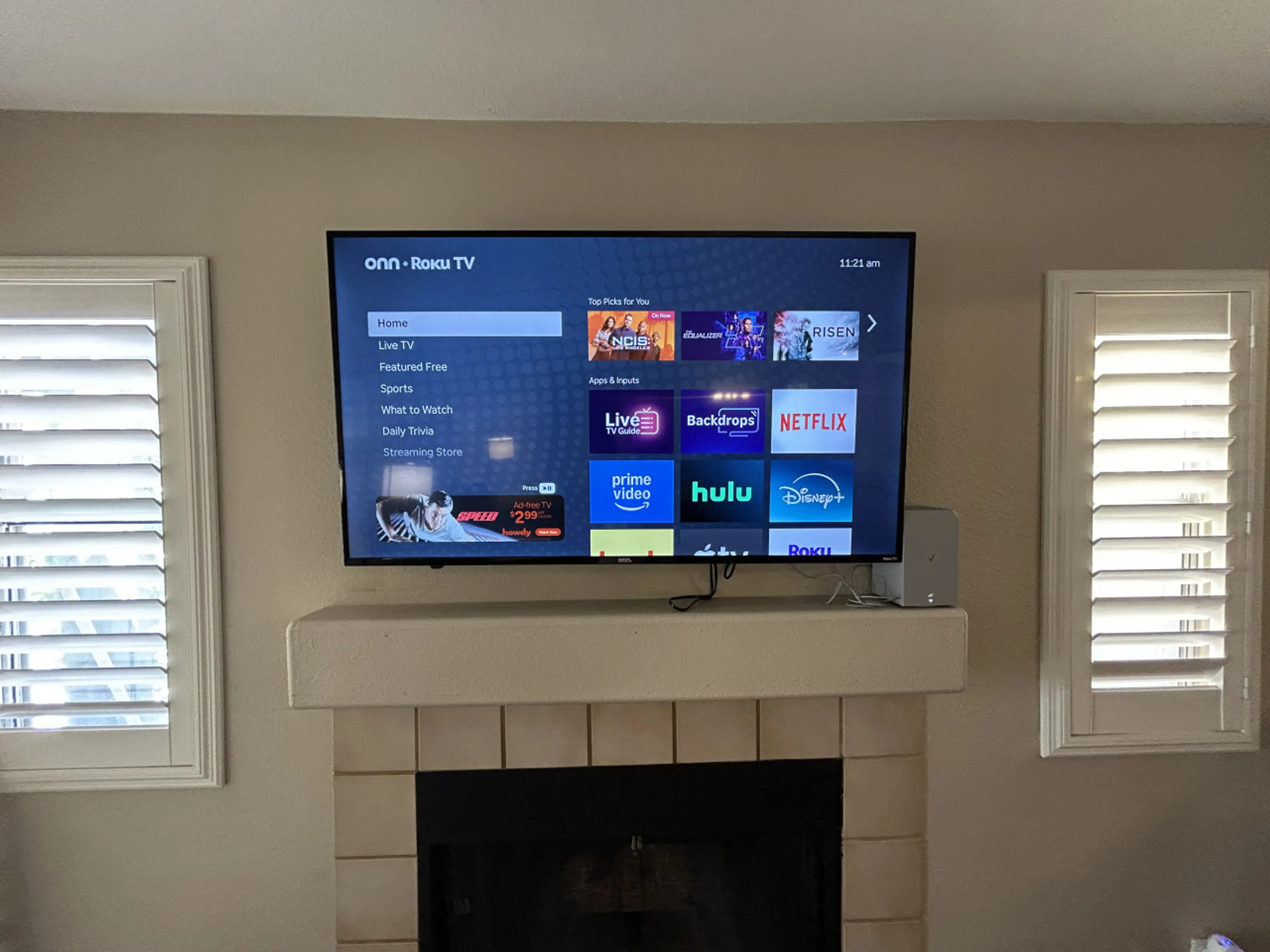 Big screen in living room