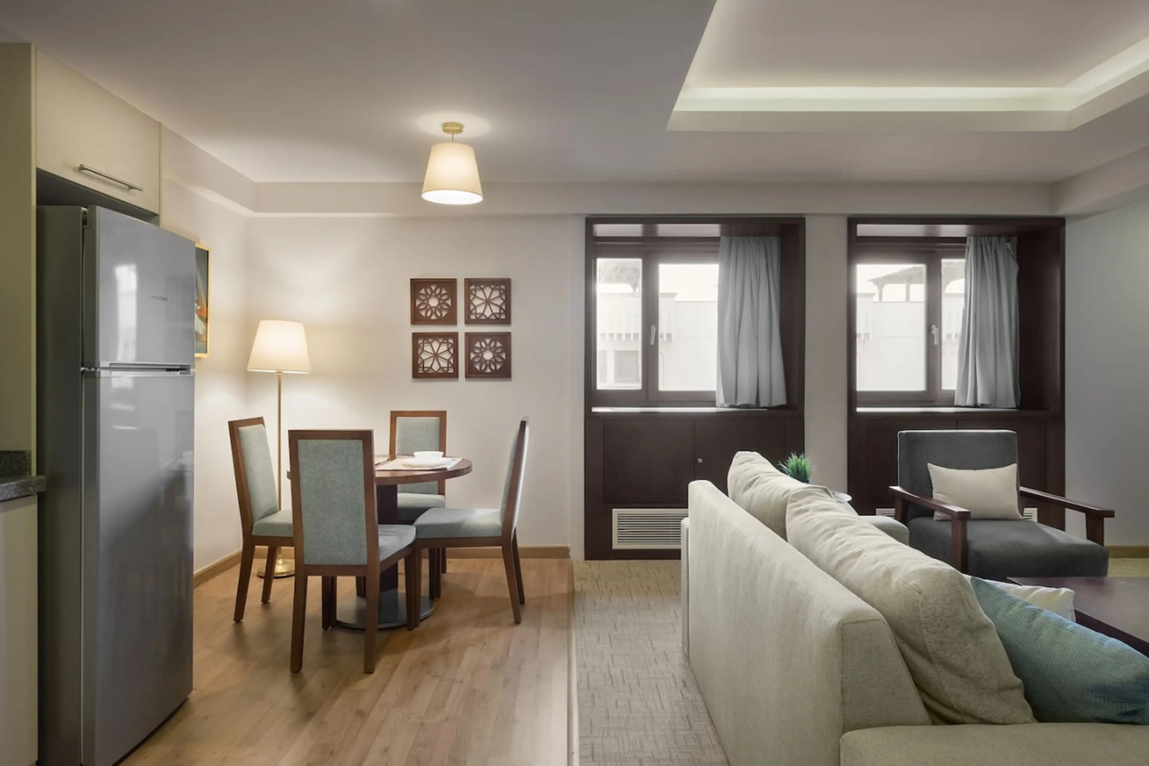Gather ‘round! A welcoming spot for meals, chats, and morning coffee rituals.