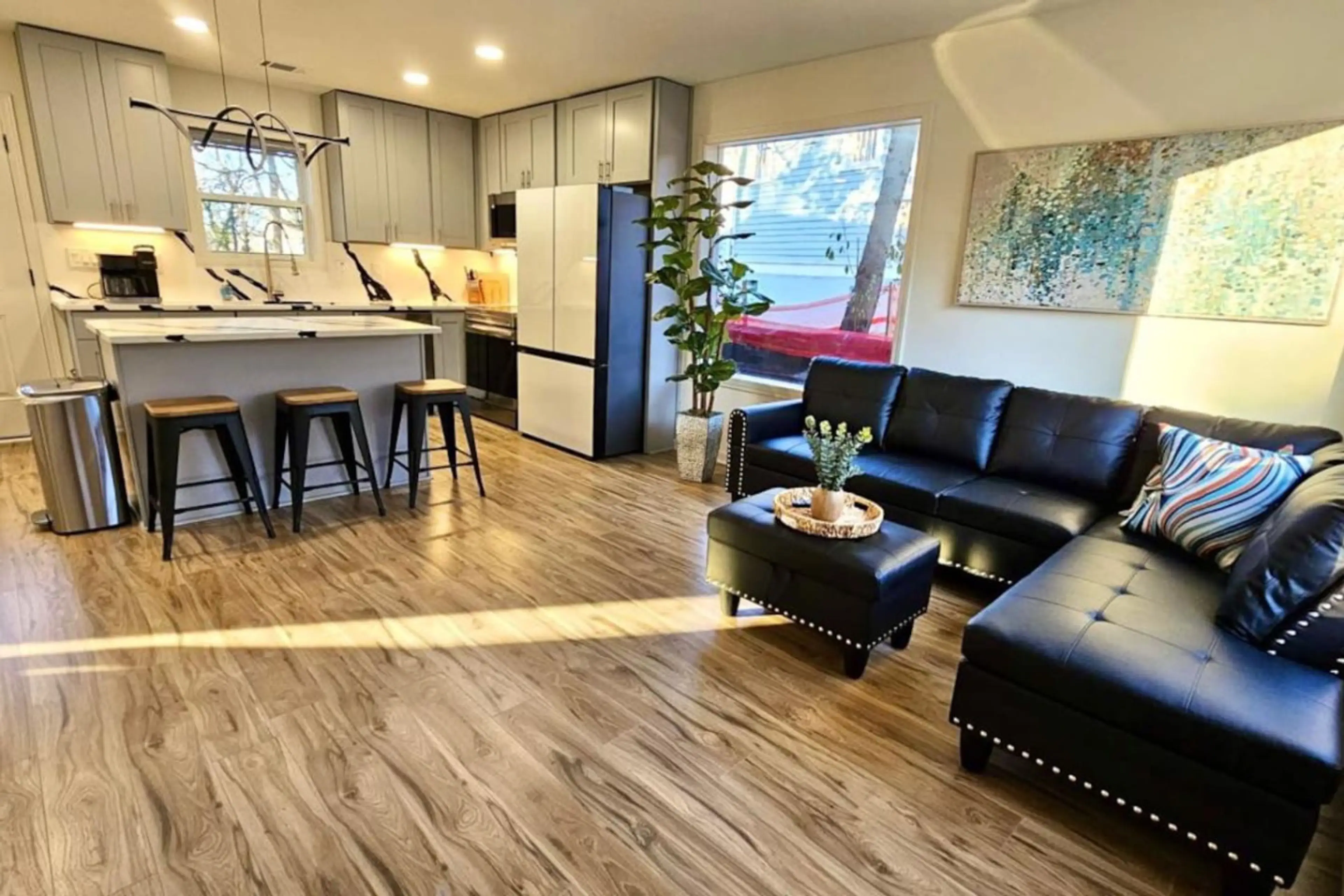 Enjoy our open-concept kitchen and living area—perfect for entertaining guests while the chef stays in the mix!