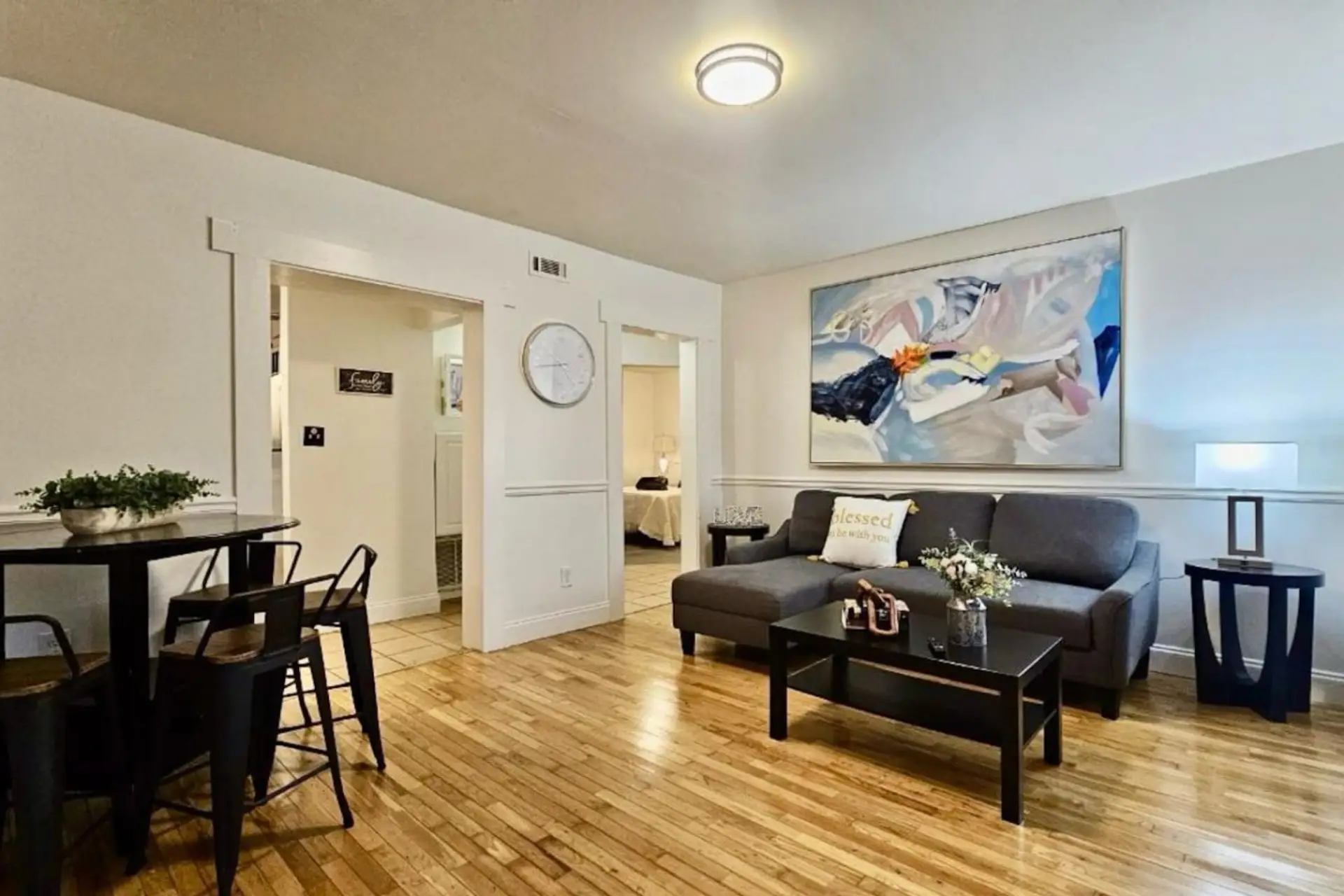 Living Room overlooking the dining area—open concept design perfect for relaxation and entertaining.