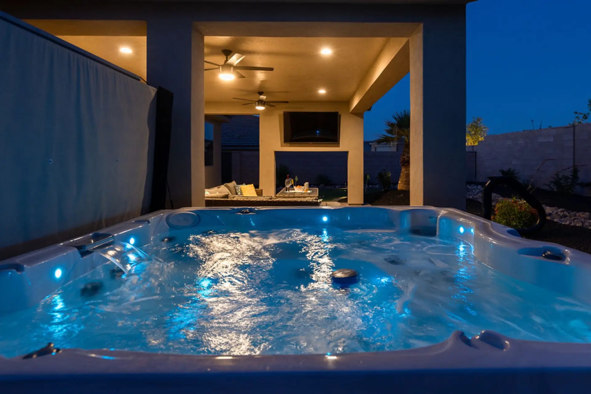 Private and free hot tub.