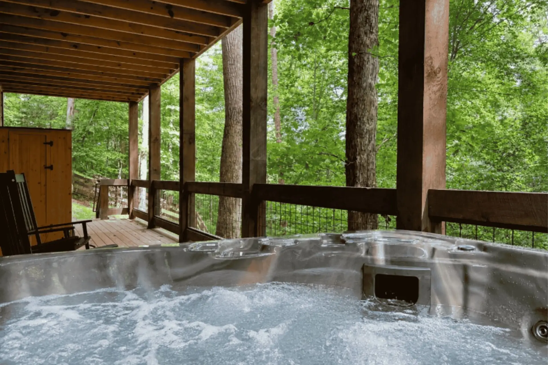 Enjoy a cool day in the hot tub