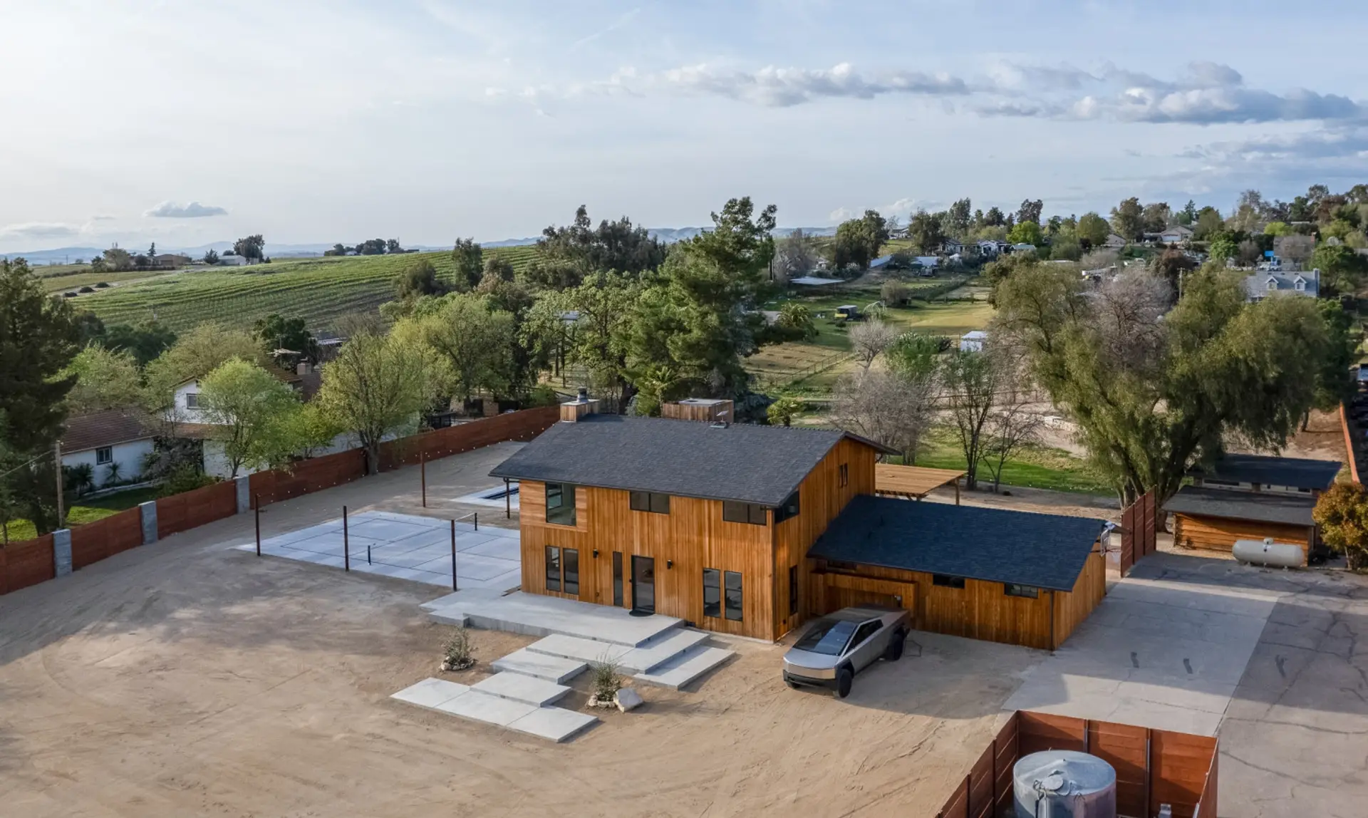 Aerial view front of property