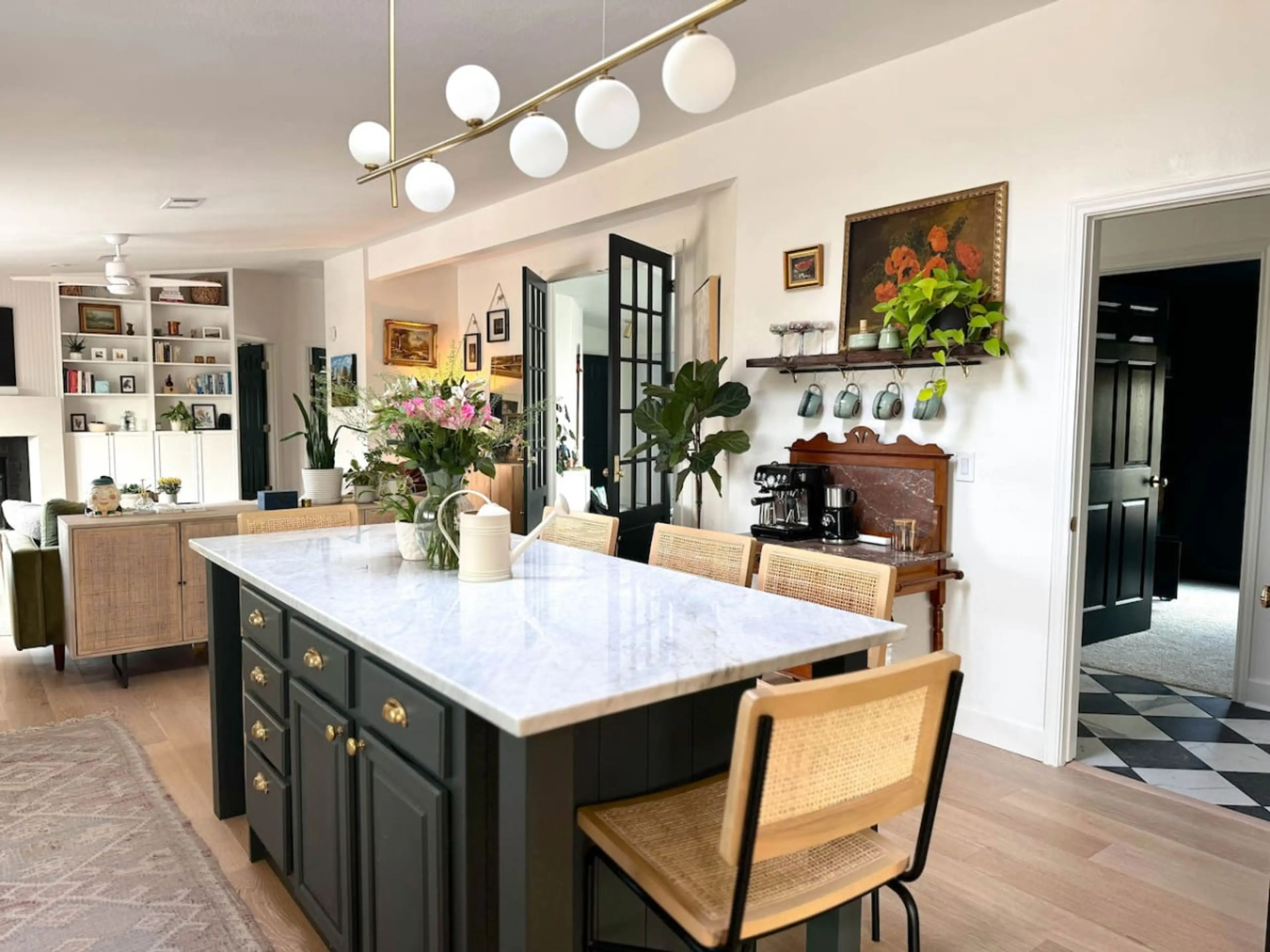 The main room - the heart of the house! Great for cozy dinners around the island,
