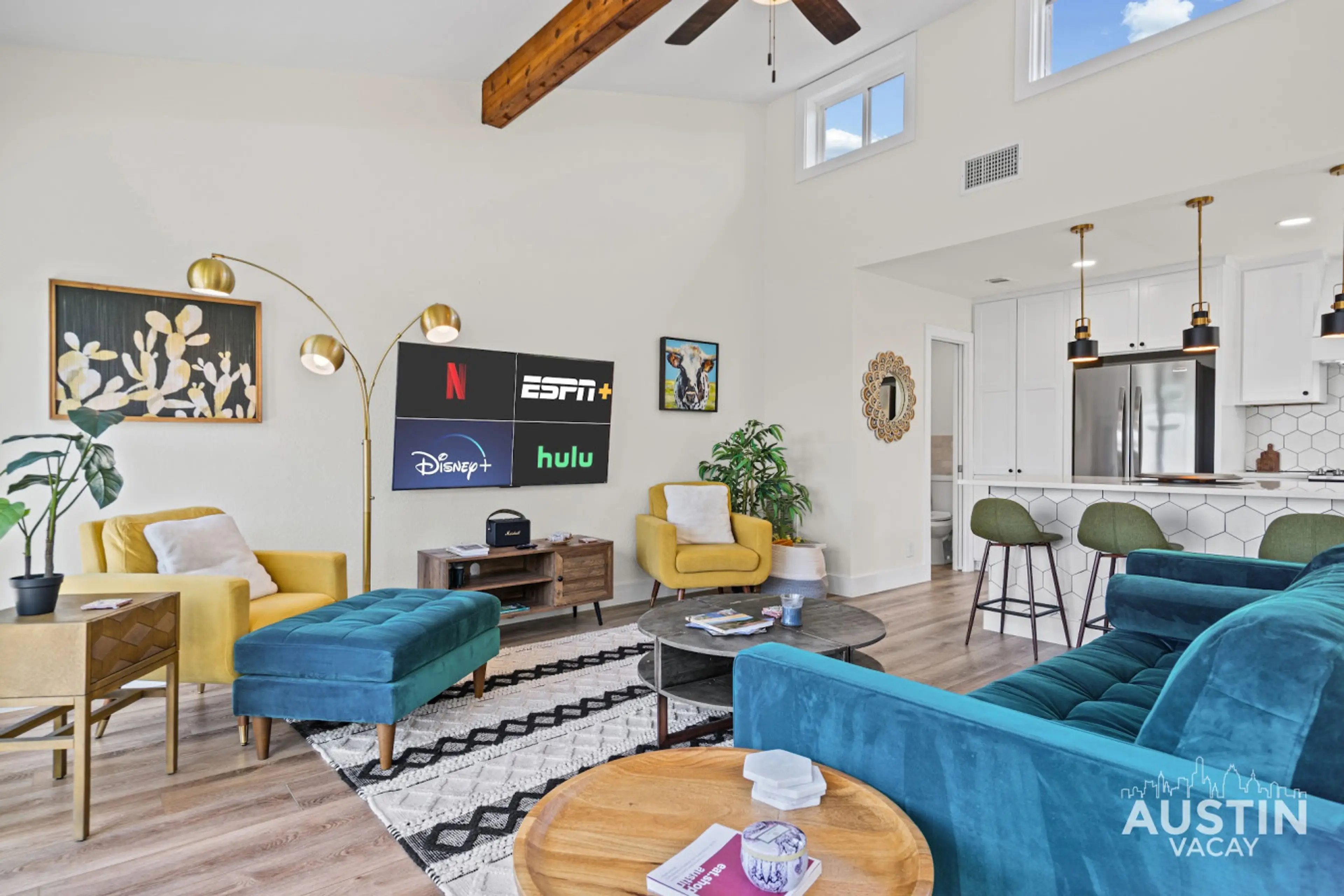 Stream your favorites on the Smart TV or gather at the breakfast bar. Open sightlines keep everyone connected.