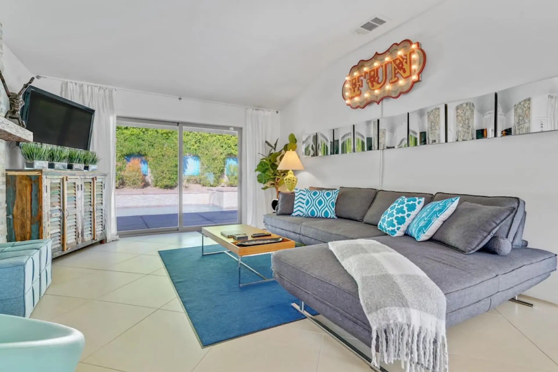 Spacious and modern living room with rustic antique furniture, no ikea stuff here!