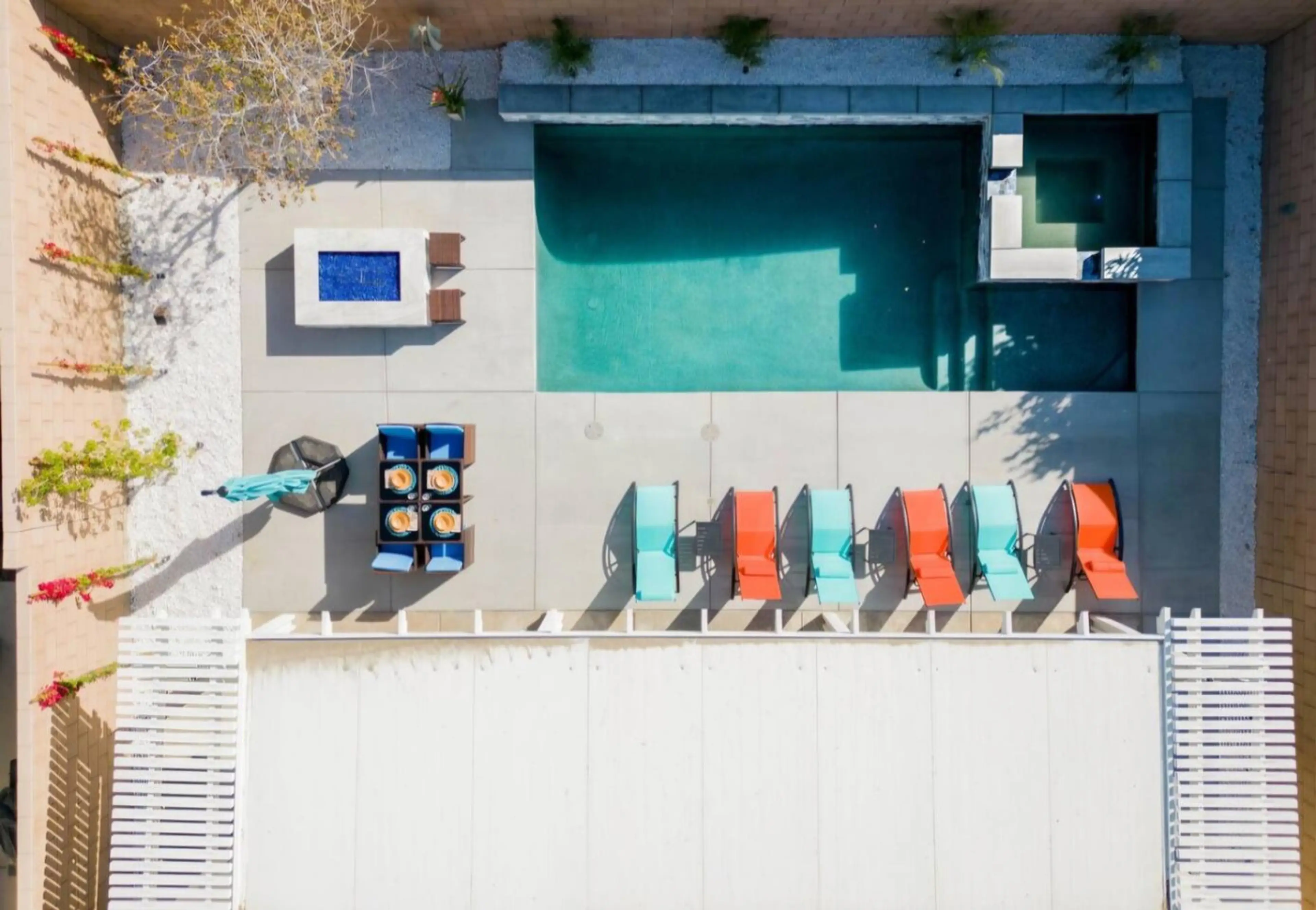 Top view of the backyard