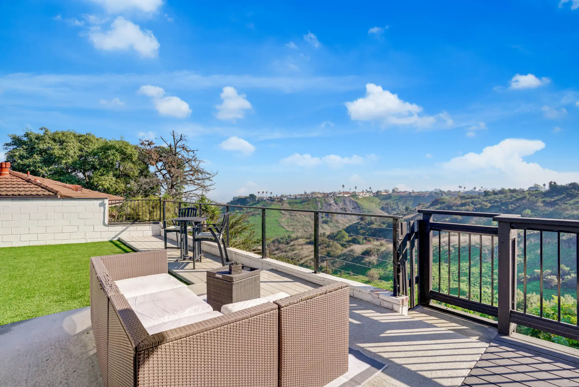 Your private green space with peaceful hillside views