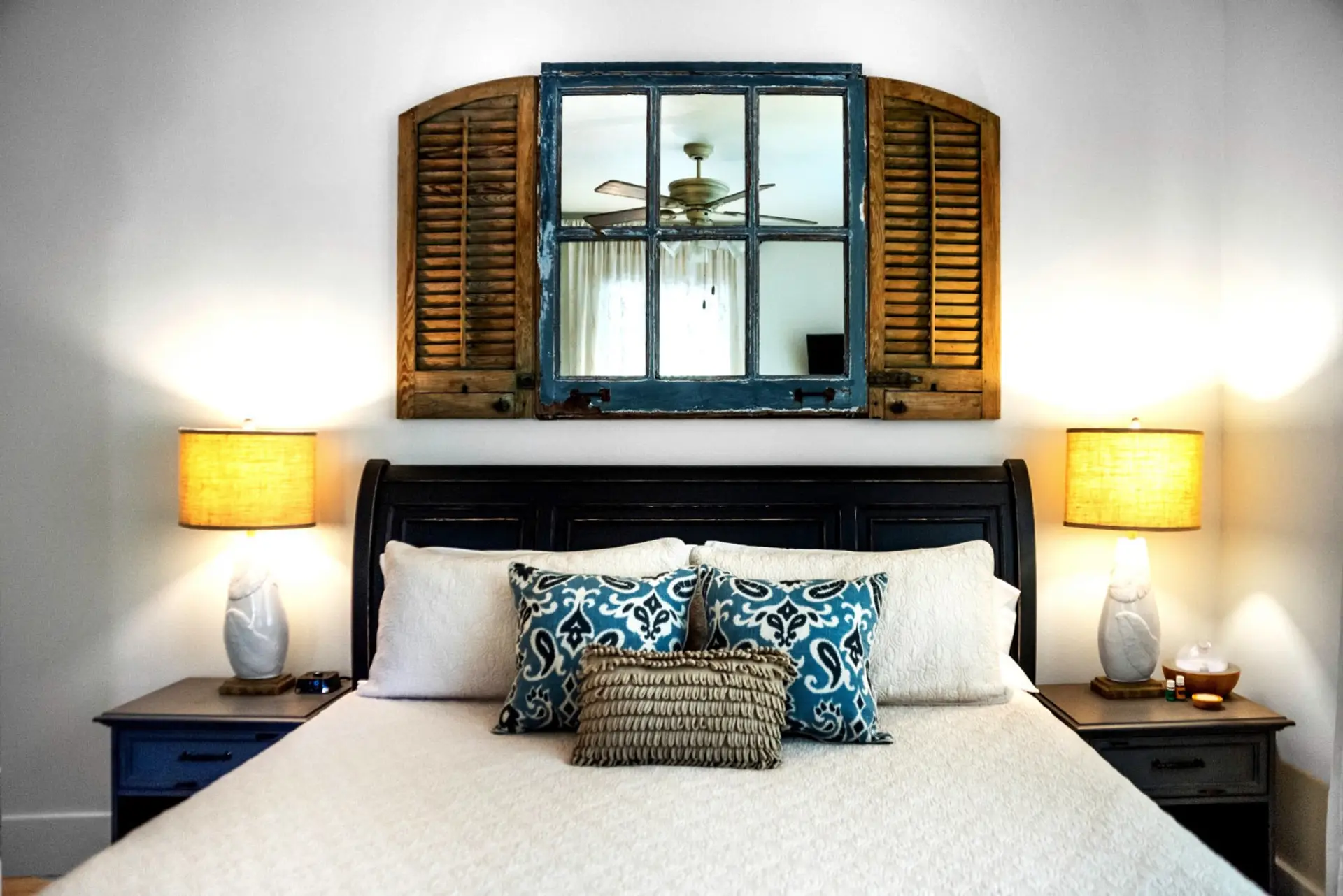 The Girod Suite is a ground level room with a king bed.