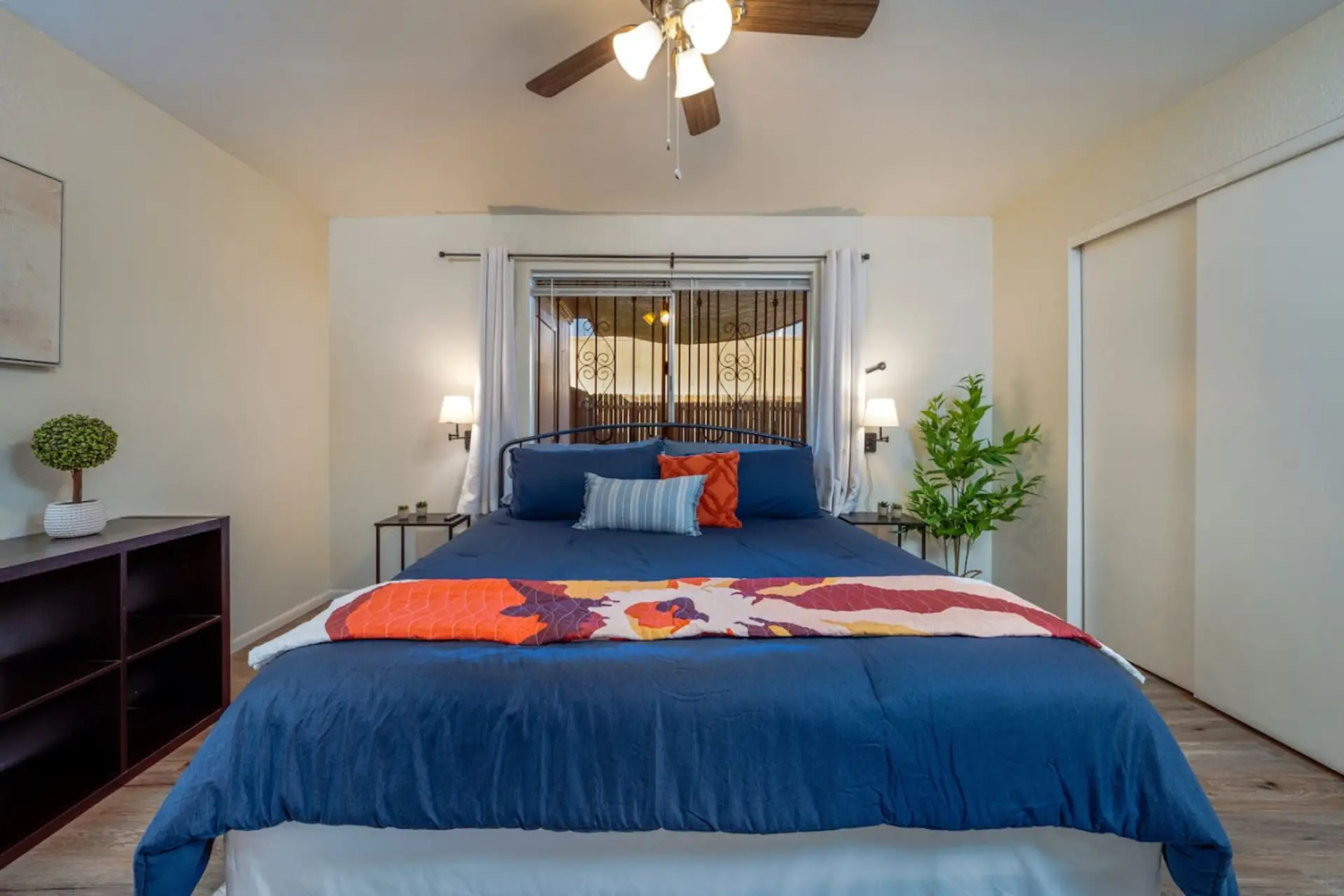 Comfy king bed in the primary suite for a peaceful night's sleep after those long golf days