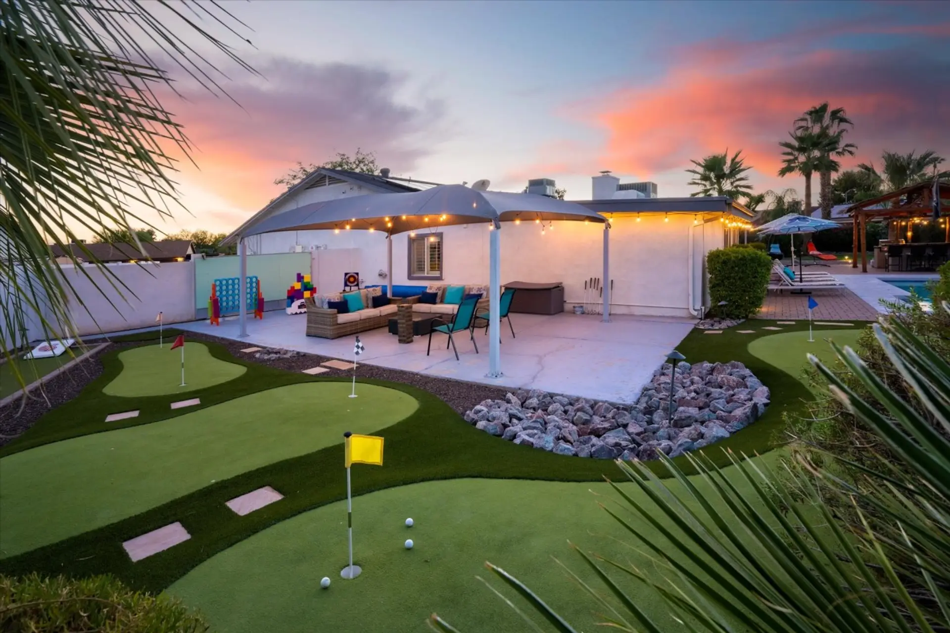 Practice your short game before hitting Troon with your very own backyard putting green.