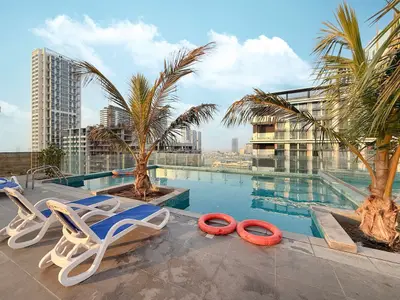 Marwa Heights | Cozy Studio with Rooftop Pool